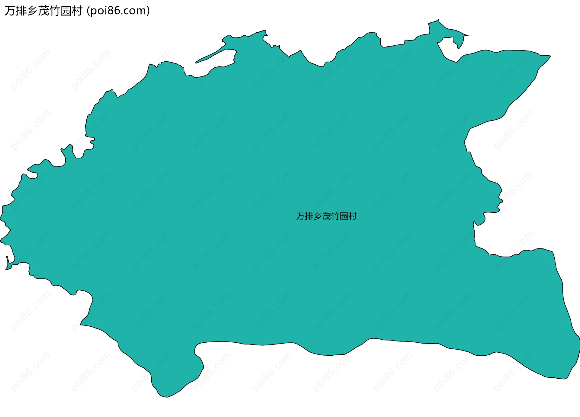 万排乡茂竹园村边界地图
