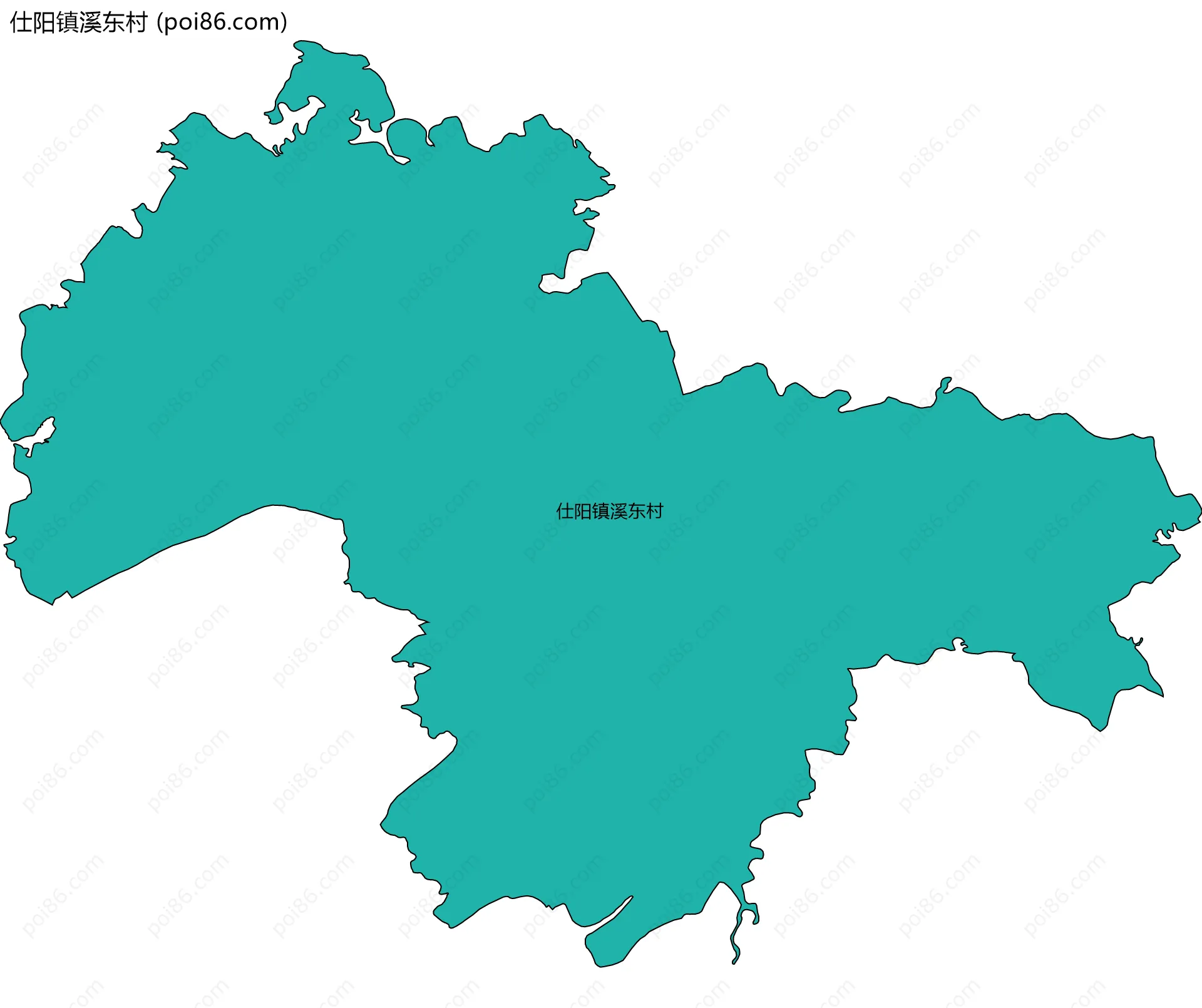 仕阳镇溪东村边界地图