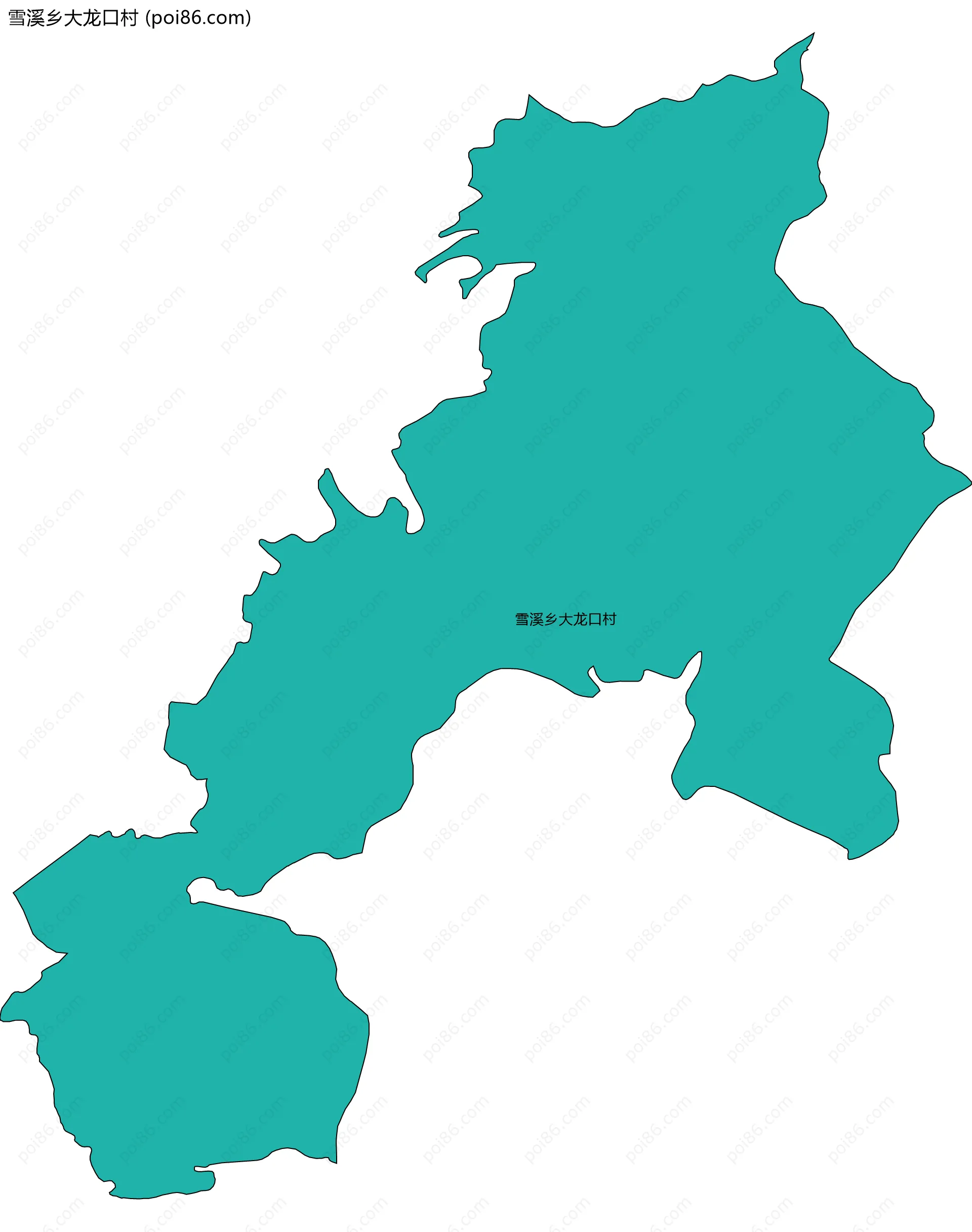 雪溪乡大龙口村边界地图