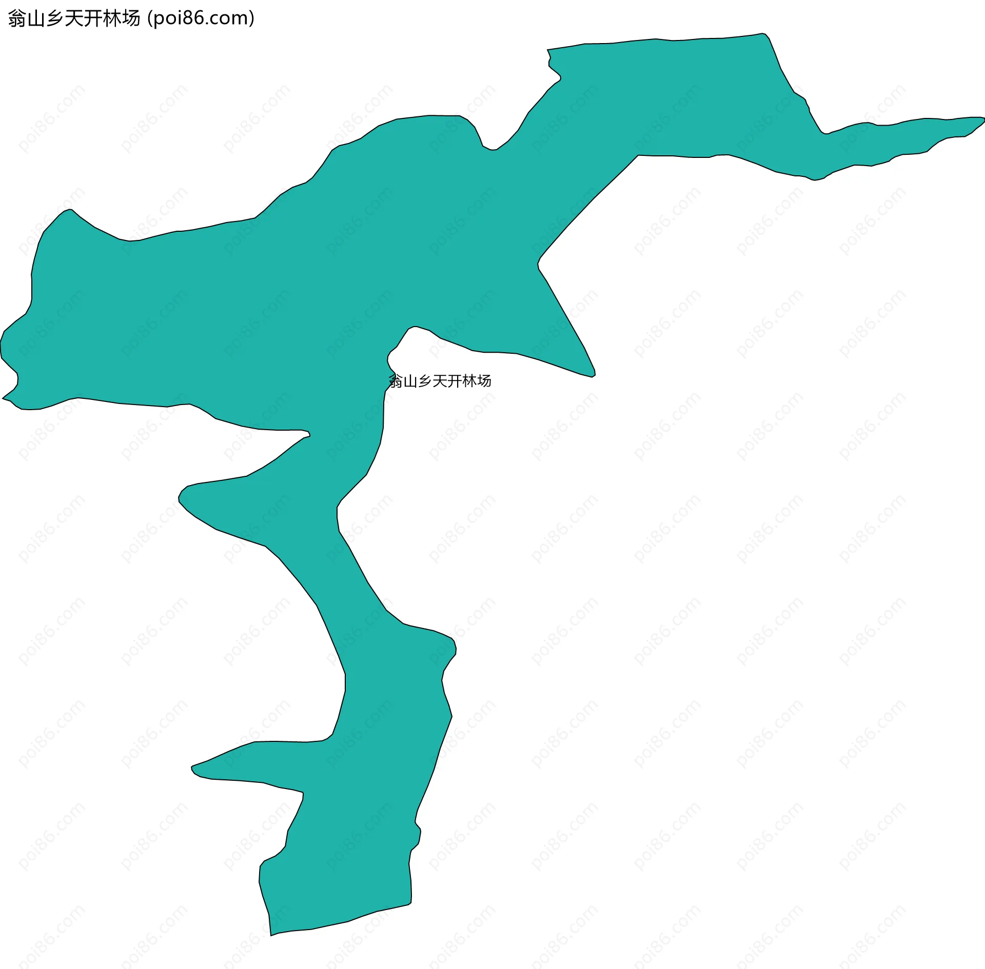 翁山乡天开林场边界地图(五级行政区划)