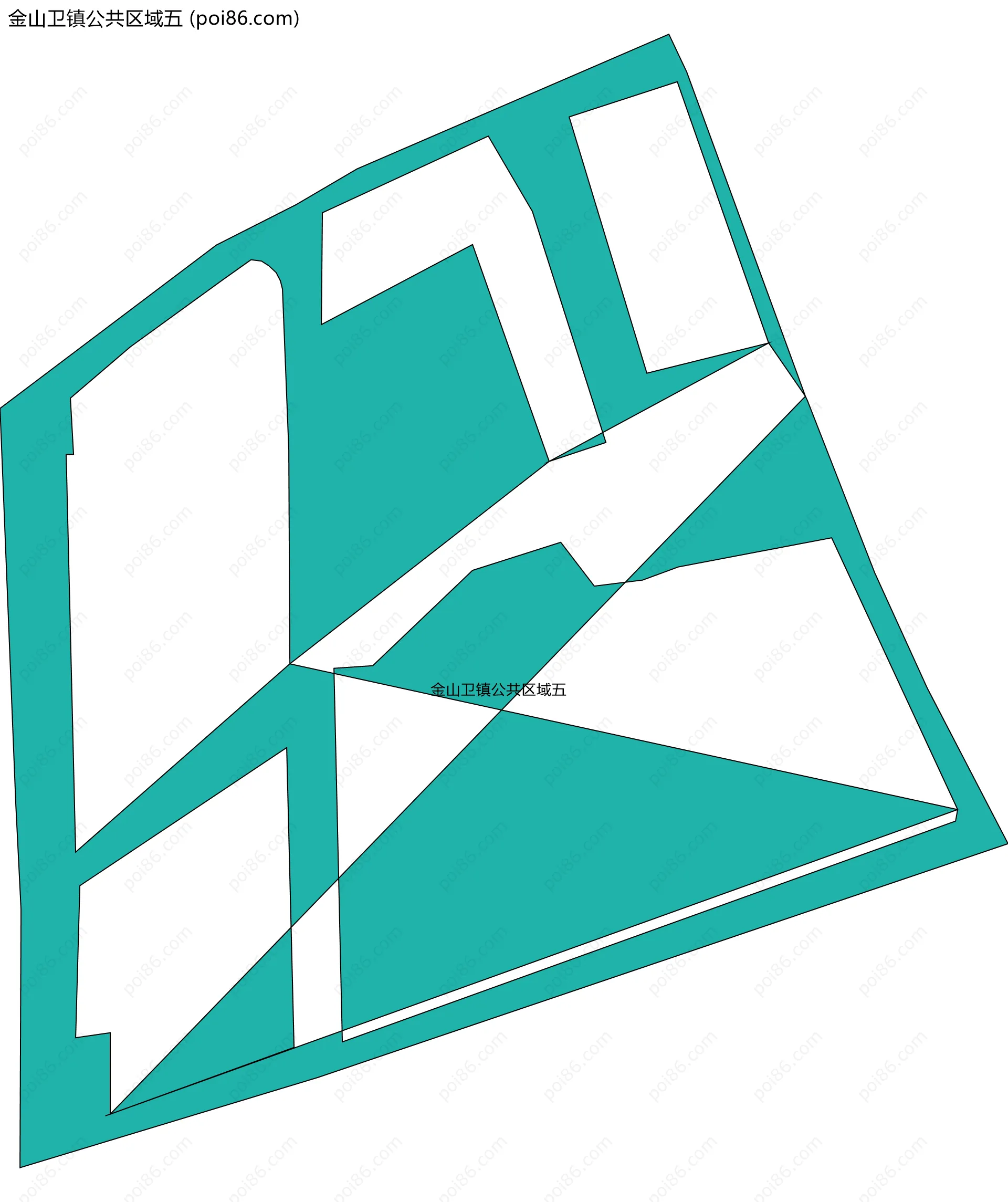 金山卫镇公共区域五边界地图