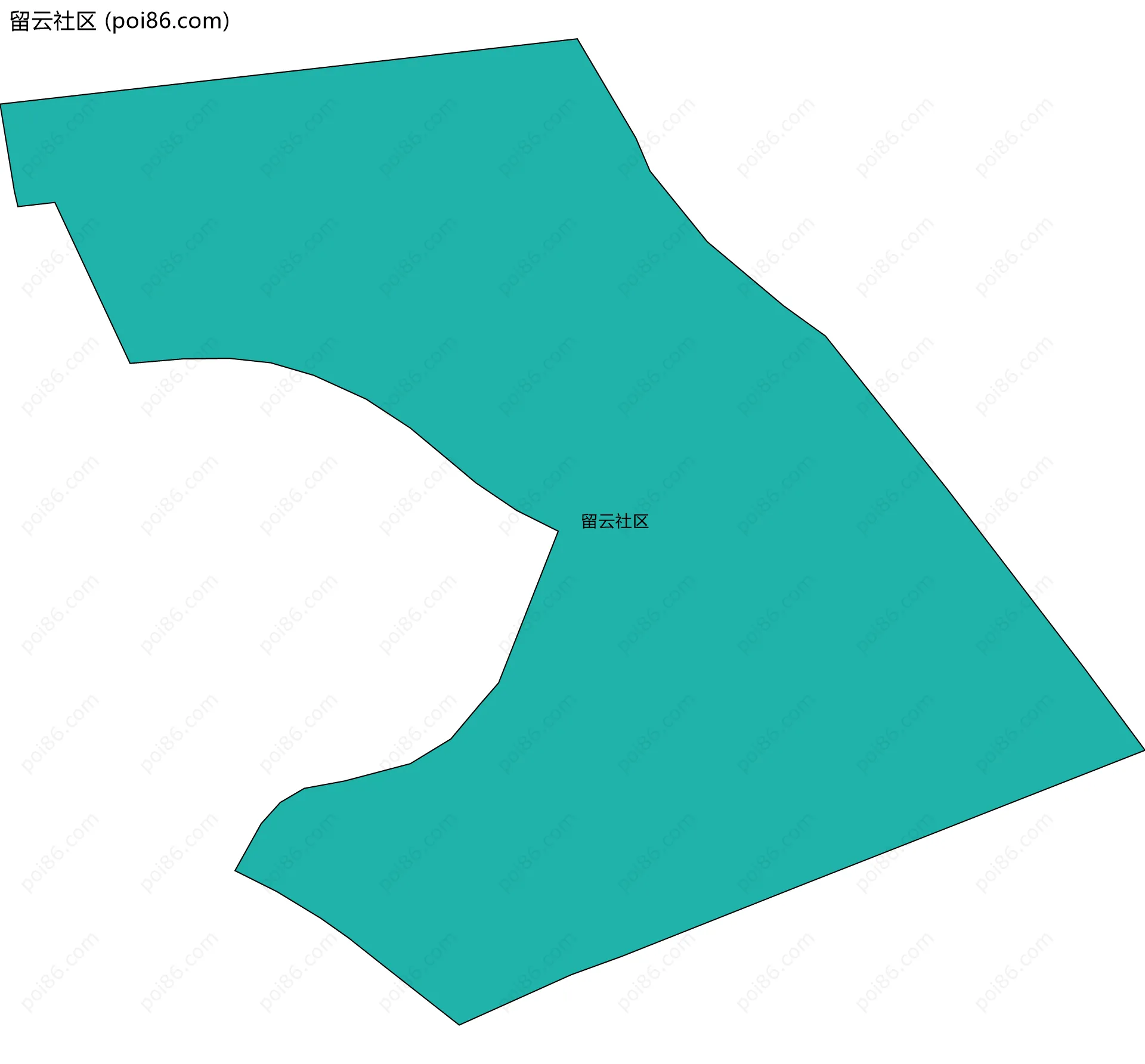 留云社区边界地图