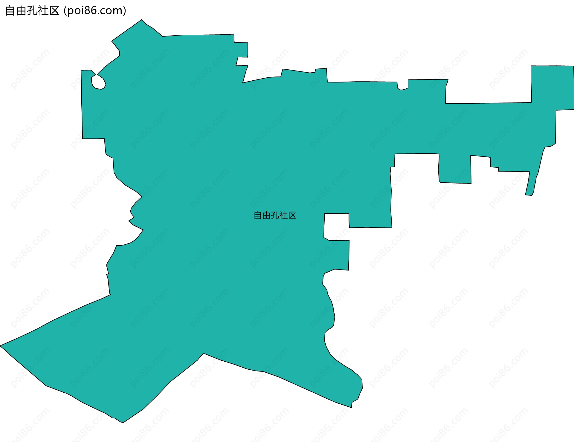 自由孔社区边界地图