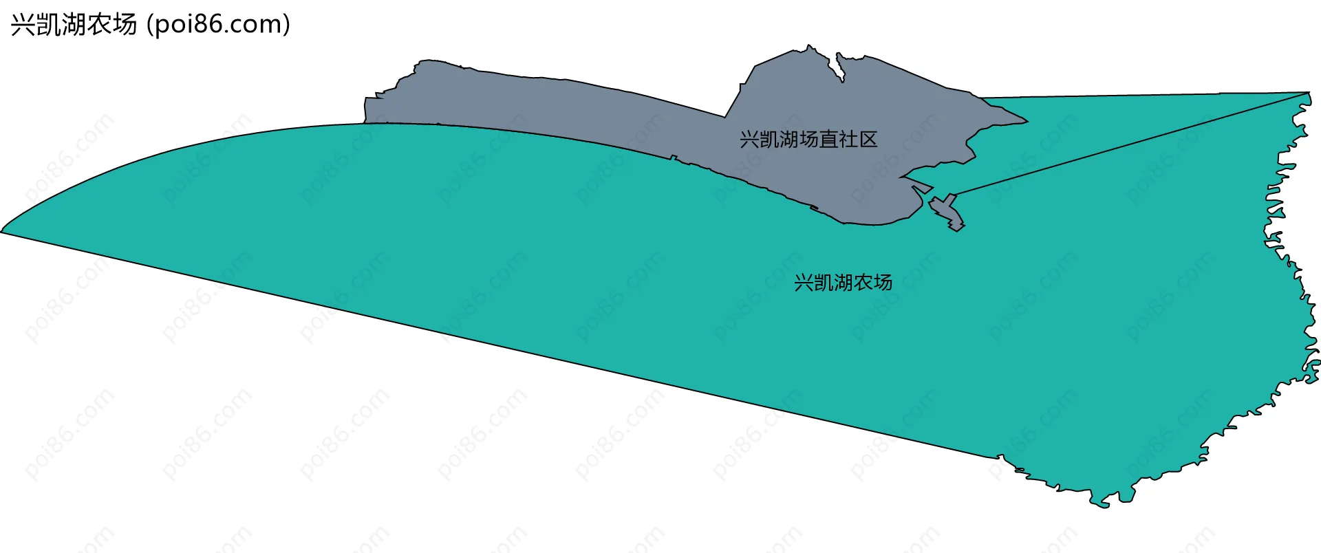 兴凯湖农场边界地图(五级行政区划)