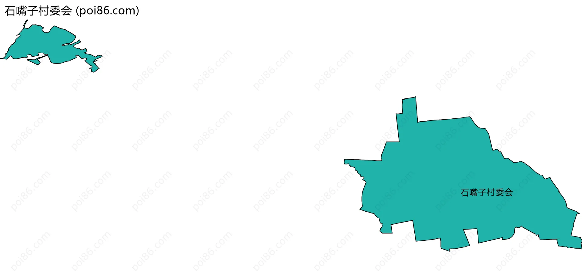 石嘴子村委会边界地图