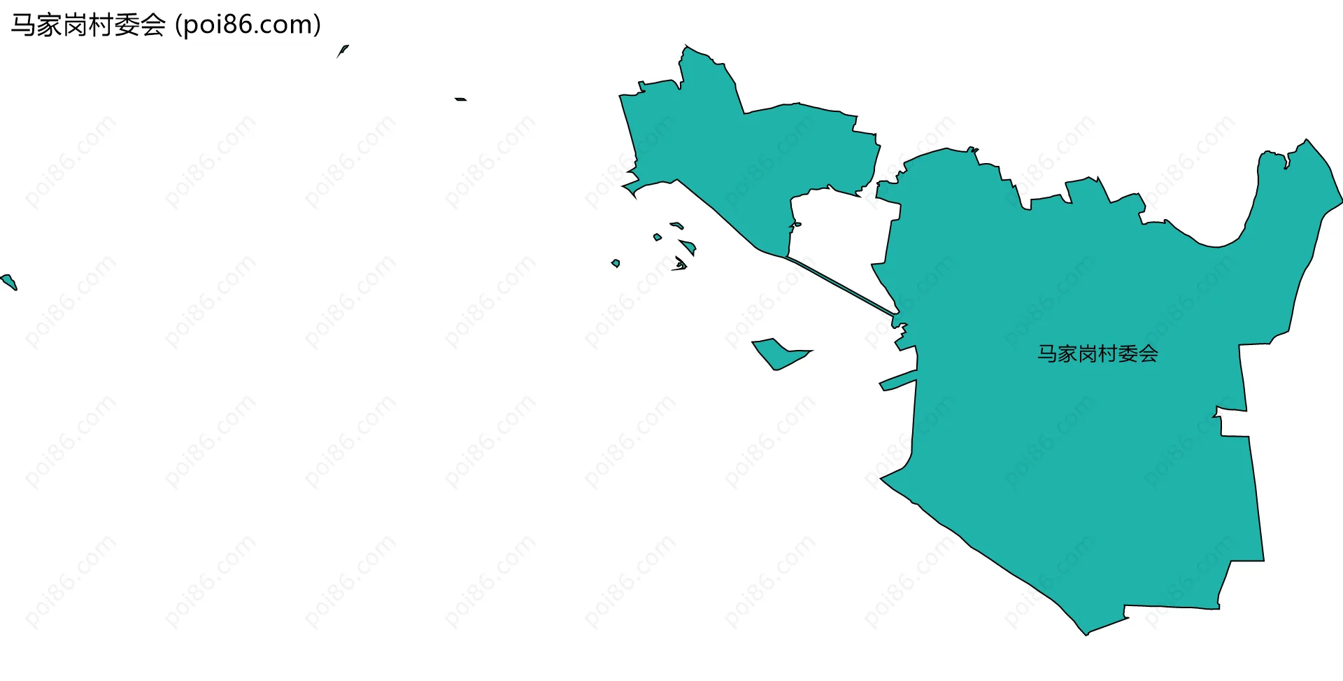 马家岗村委会边界地图