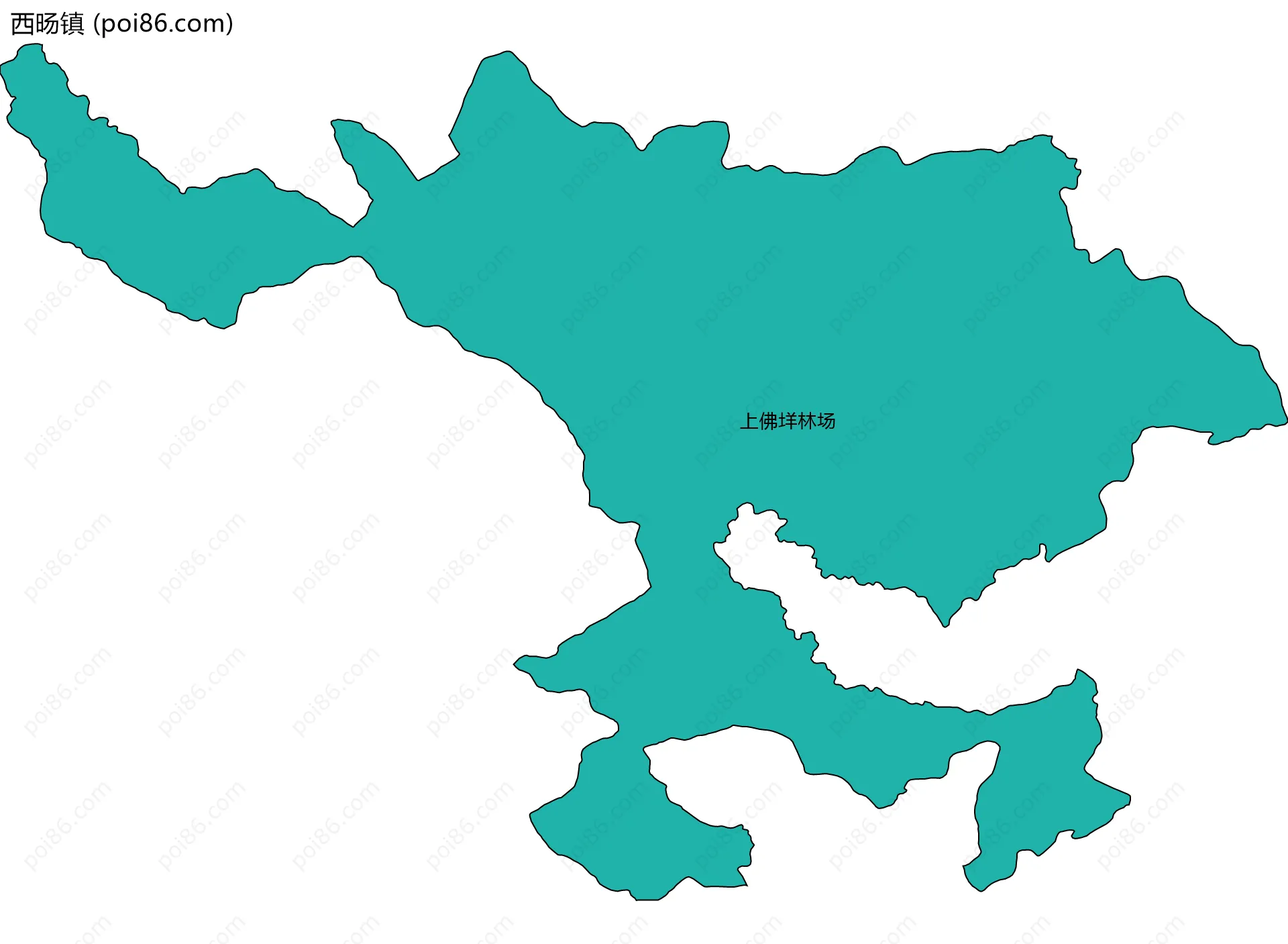 西旸镇边界地图(五级行政区划)