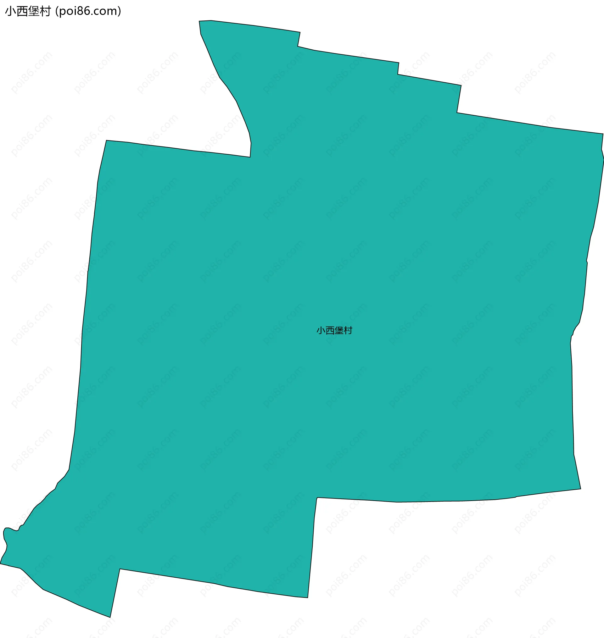小西堡村边界地图
