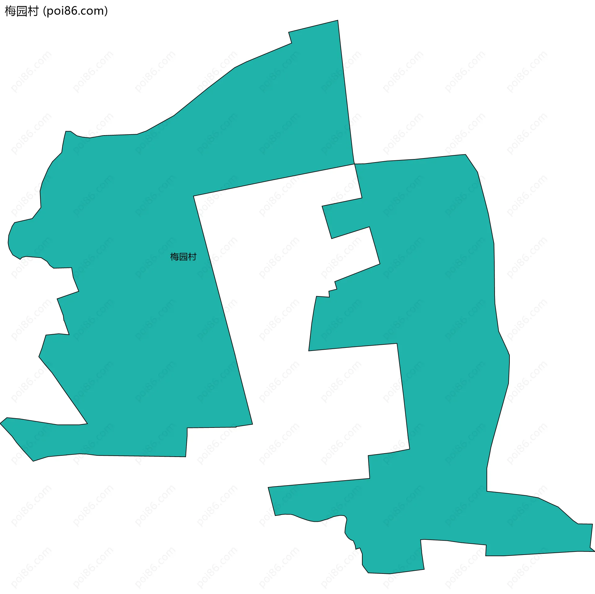 梅园村边界地图