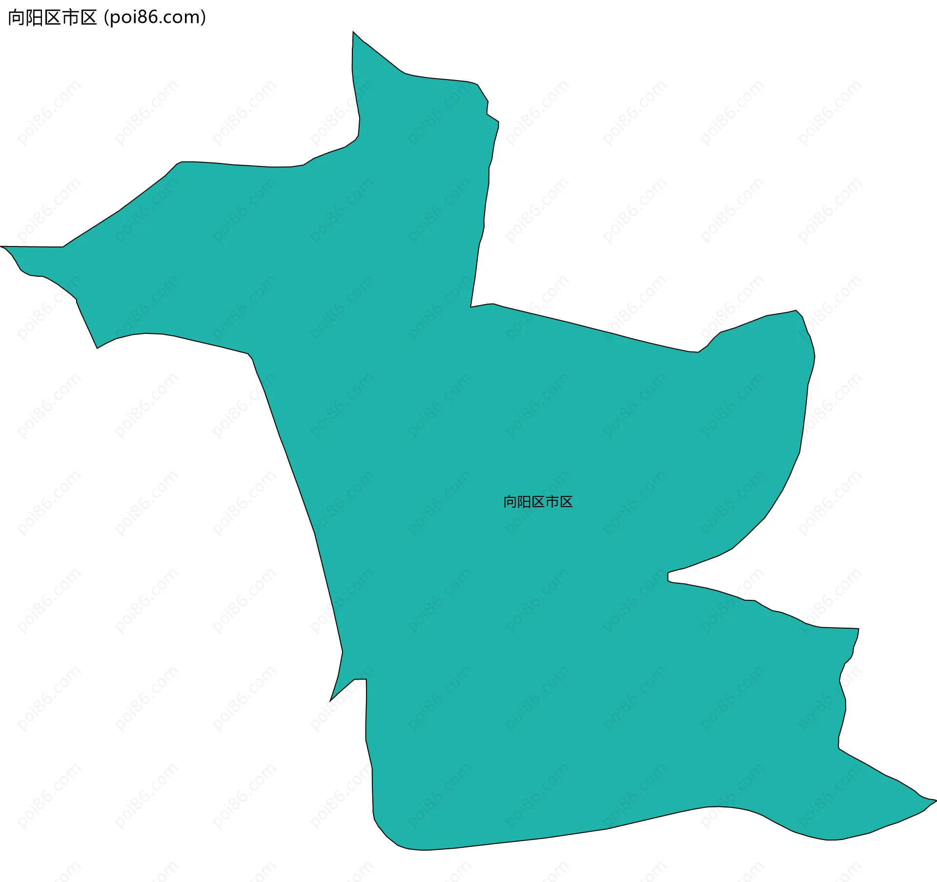 向阳区市区边界地图