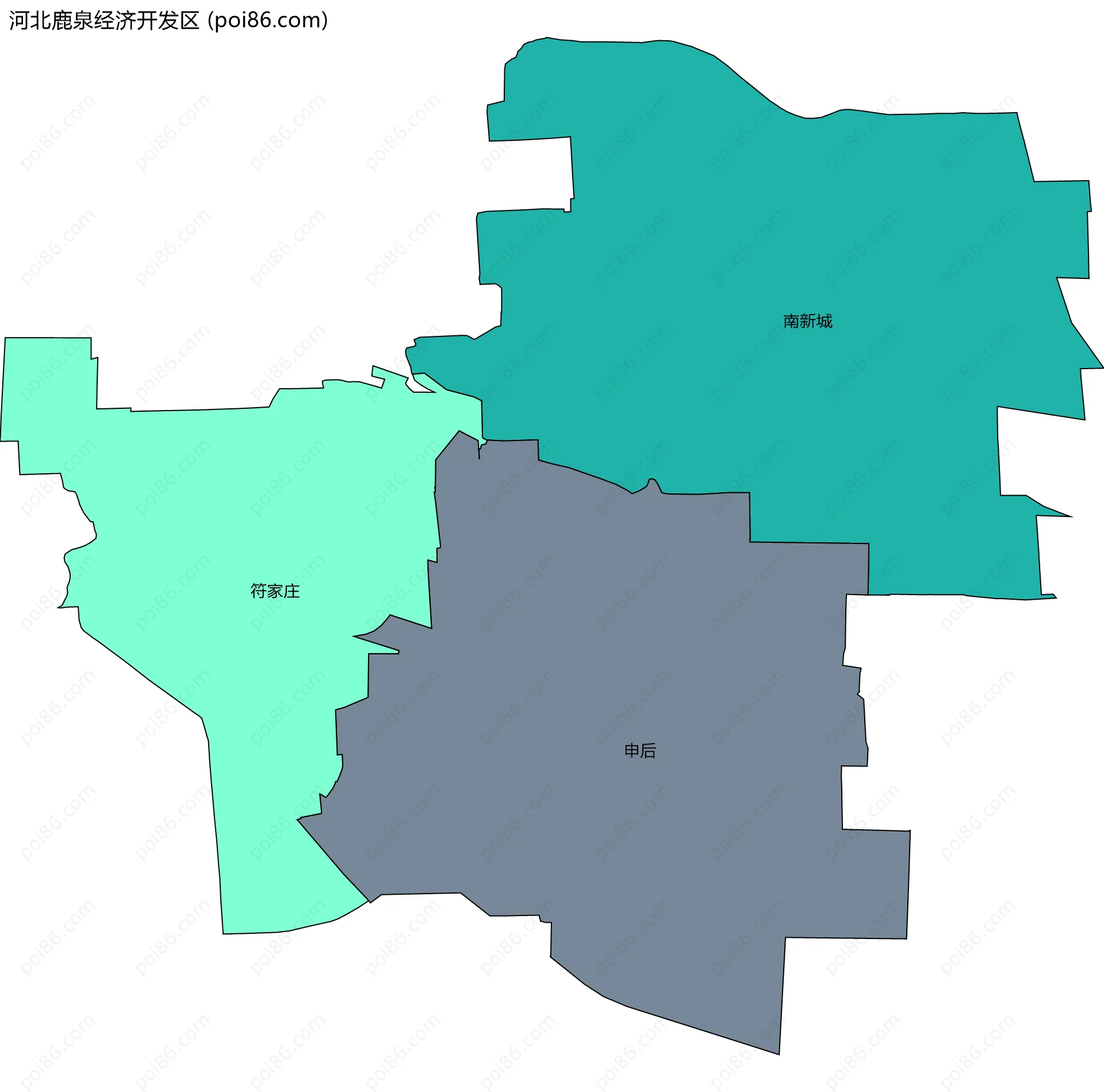 河北鹿泉经济开发区边界地图(五级行政区划)