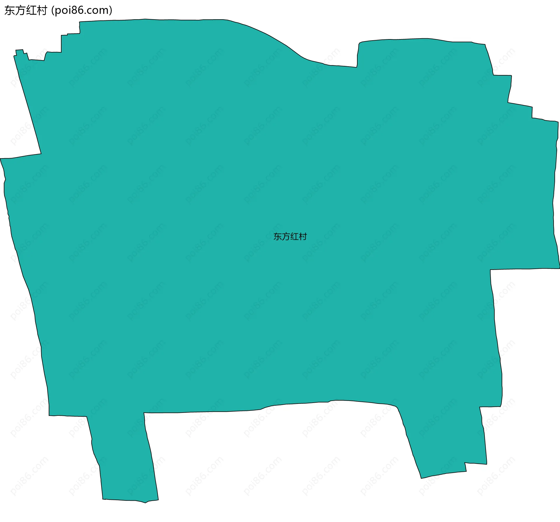 东方红村边界地图