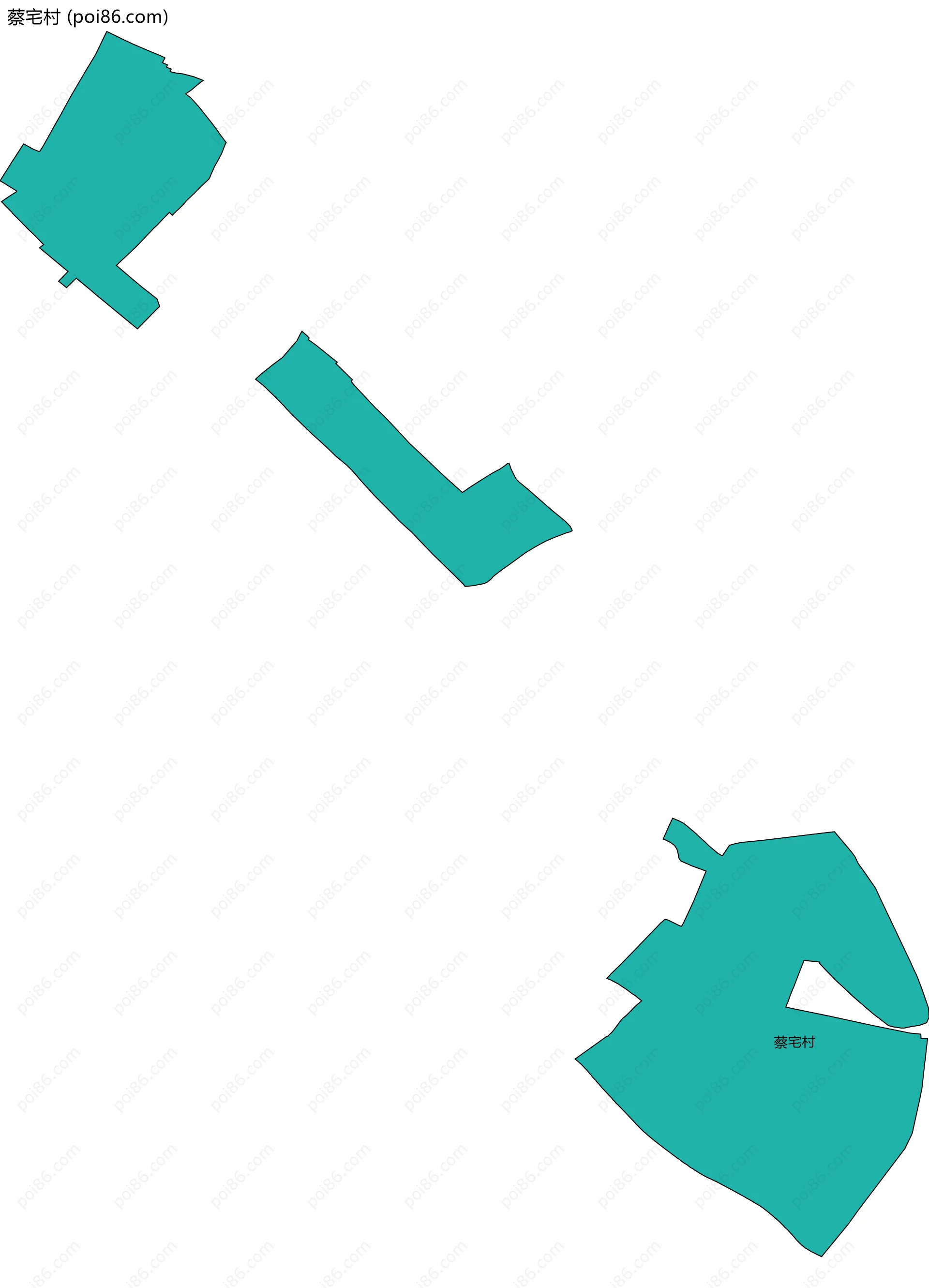 蔡宅村边界地图