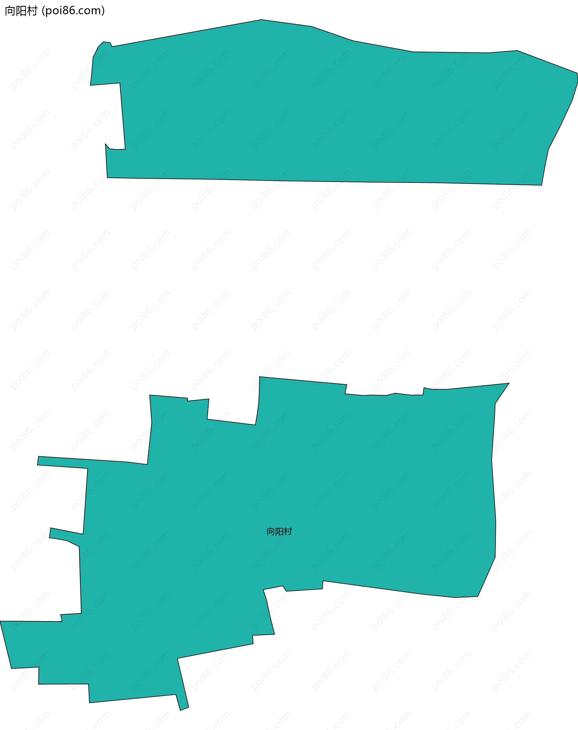 向阳村边界地图