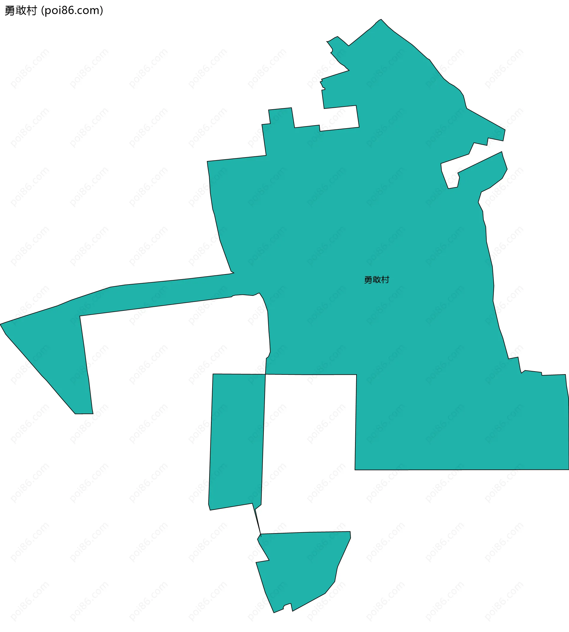 勇敢村边界地图