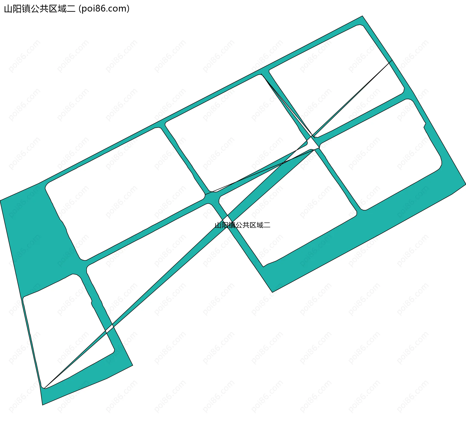 山阳镇公共区域二边界地图