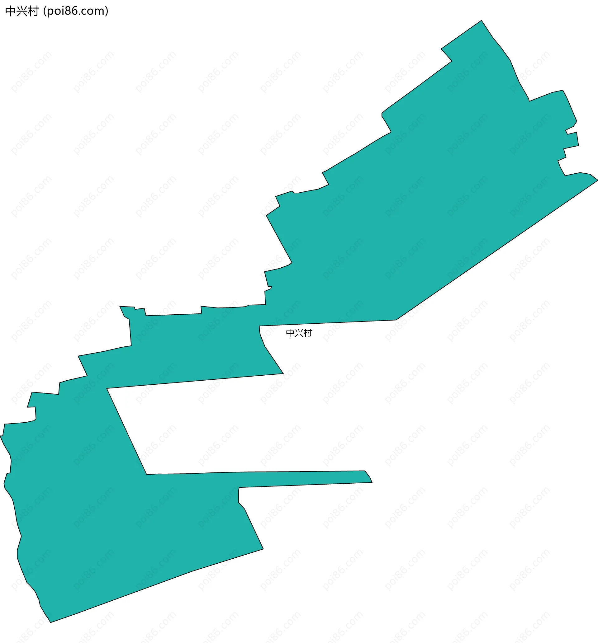 中兴村边界地图