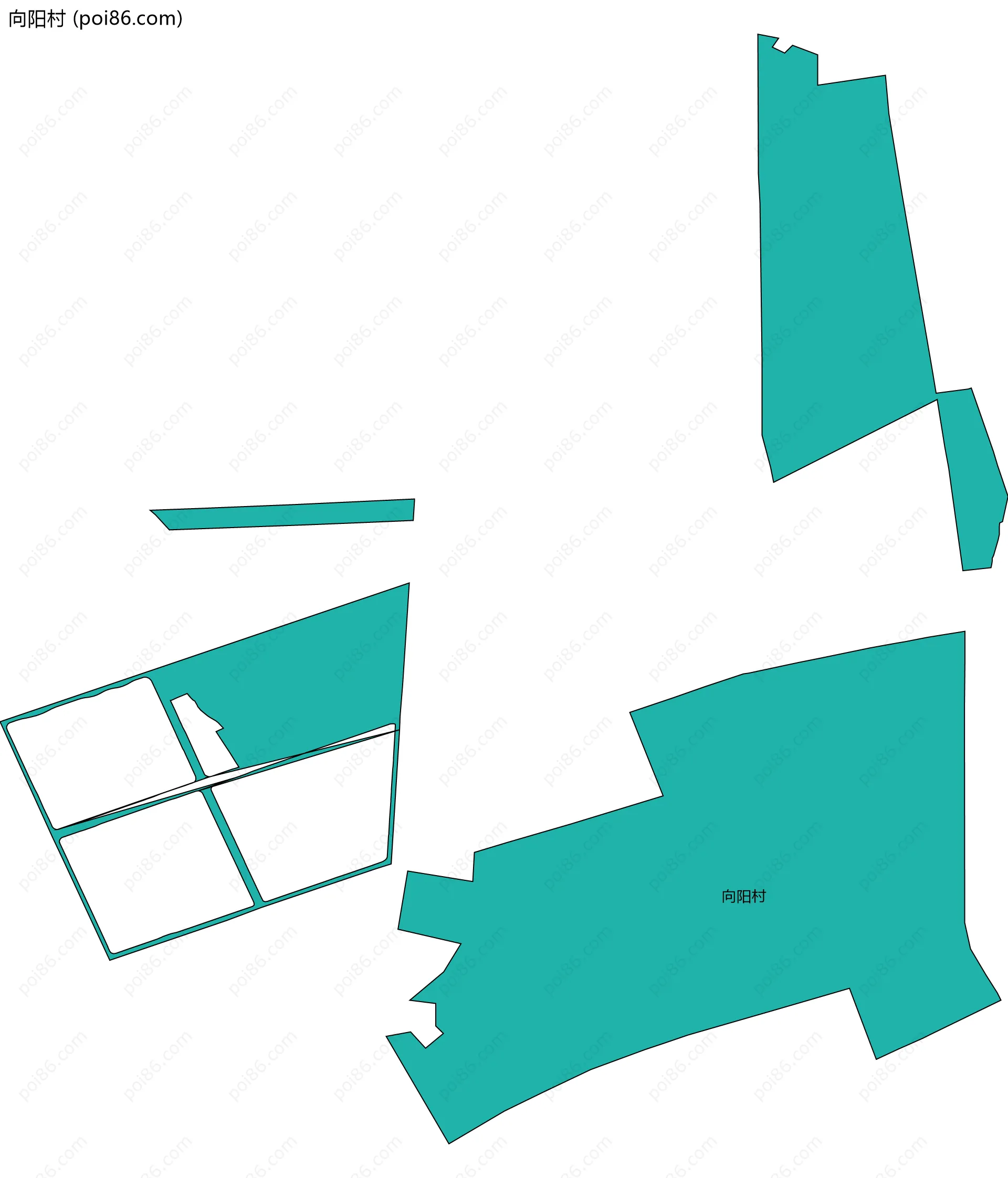 向阳村边界地图