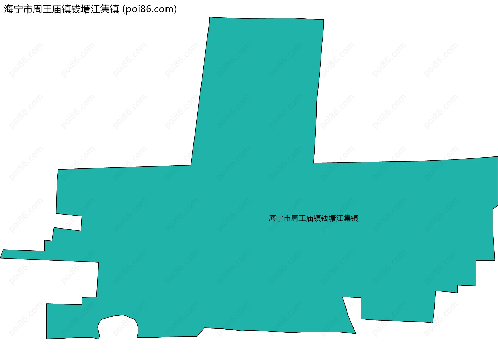 海宁市周王庙镇钱塘江集镇边界地图