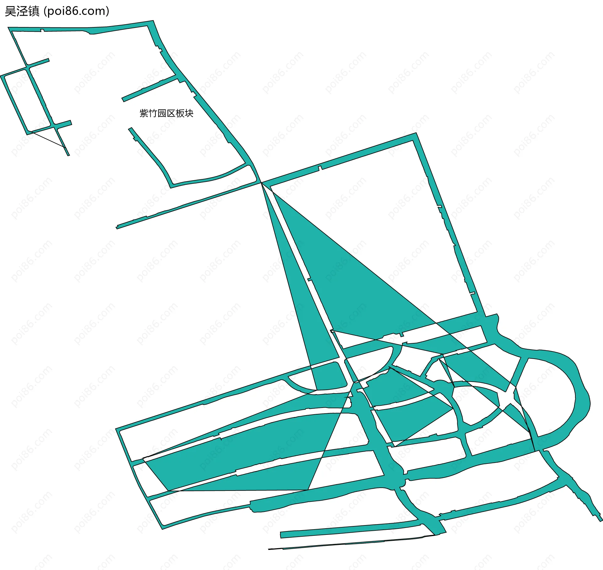 吴泾镇边界地图(五级行政区划)