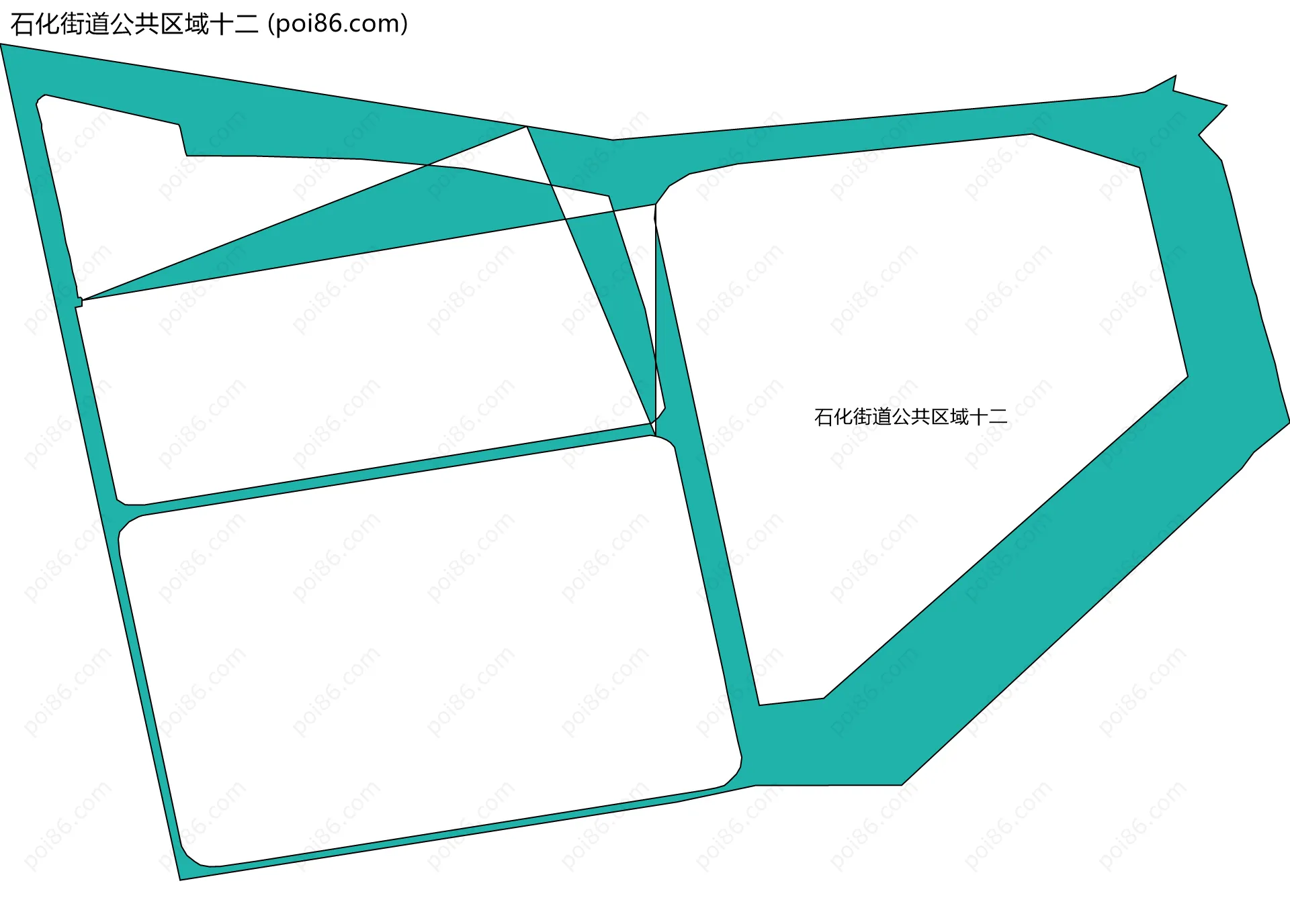 石化街道公共区域十二边界地图