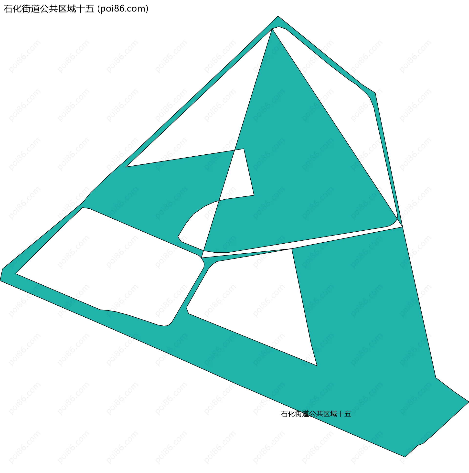 石化街道公共区域十五边界地图