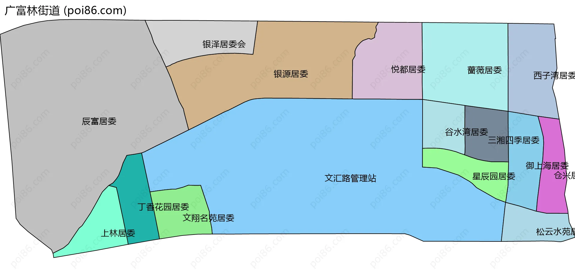 广富林街道边界地图(五级行政区划)