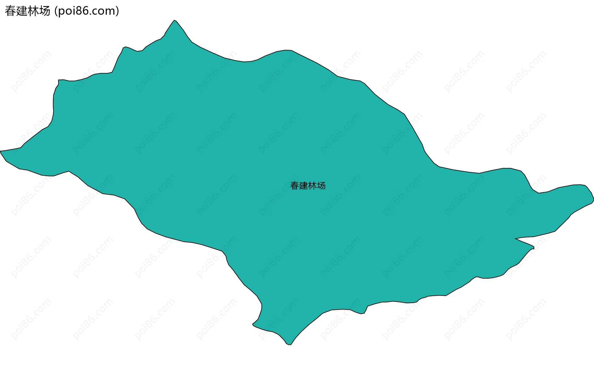 春建林场边界地图(五级行政区划)