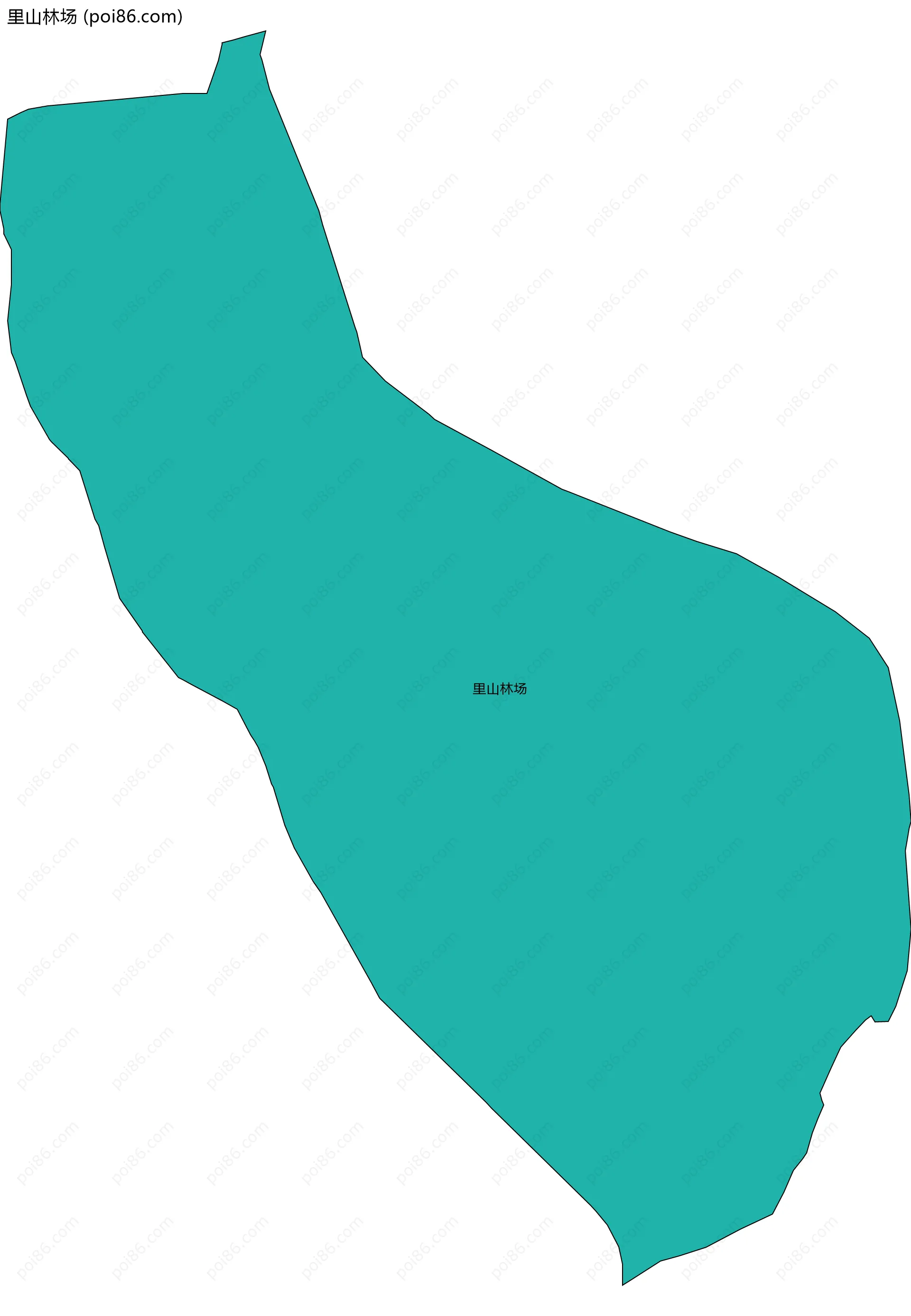 里山林场边界地图(五级行政区划)