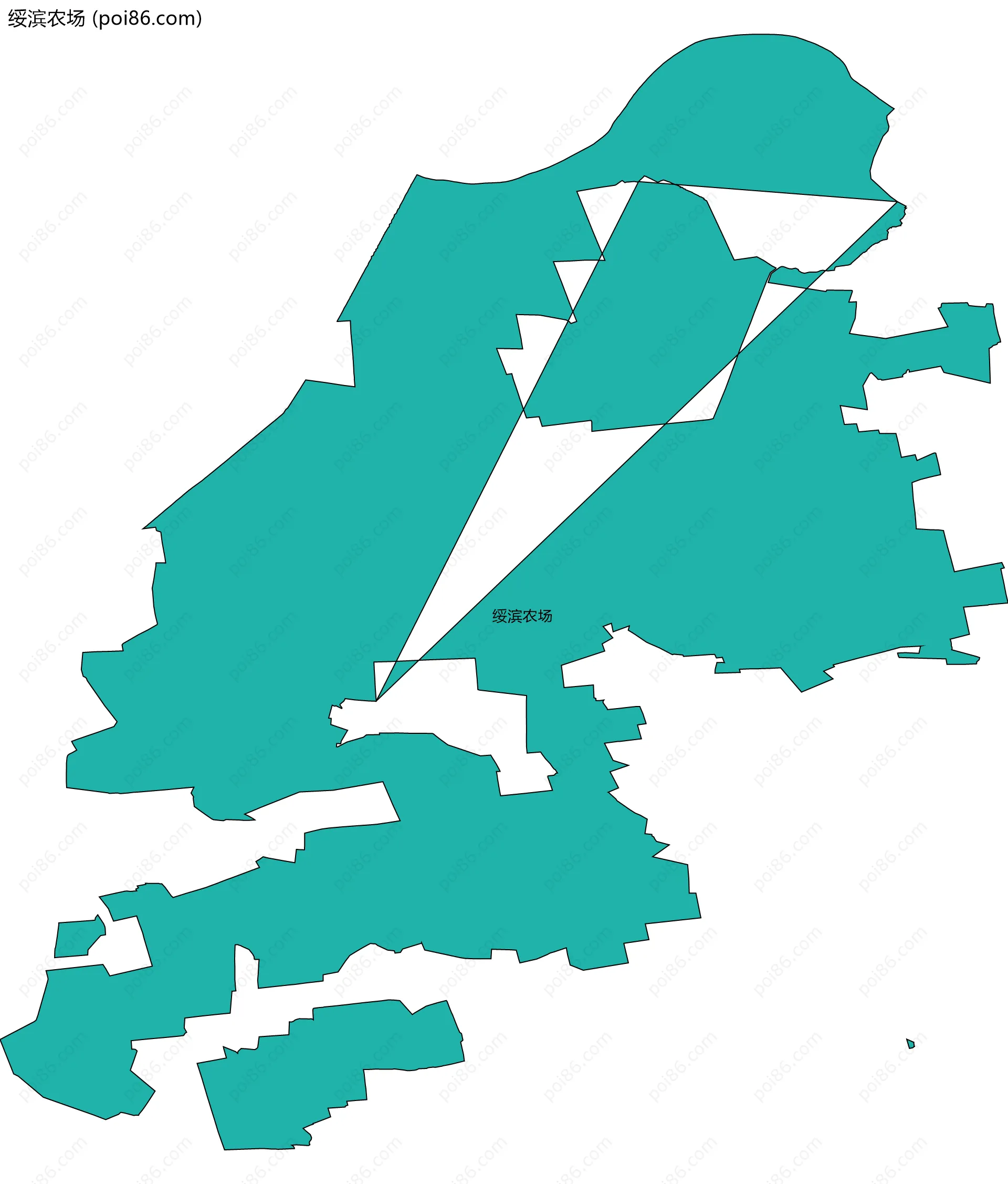 绥滨农场边界地图(五级行政区划)