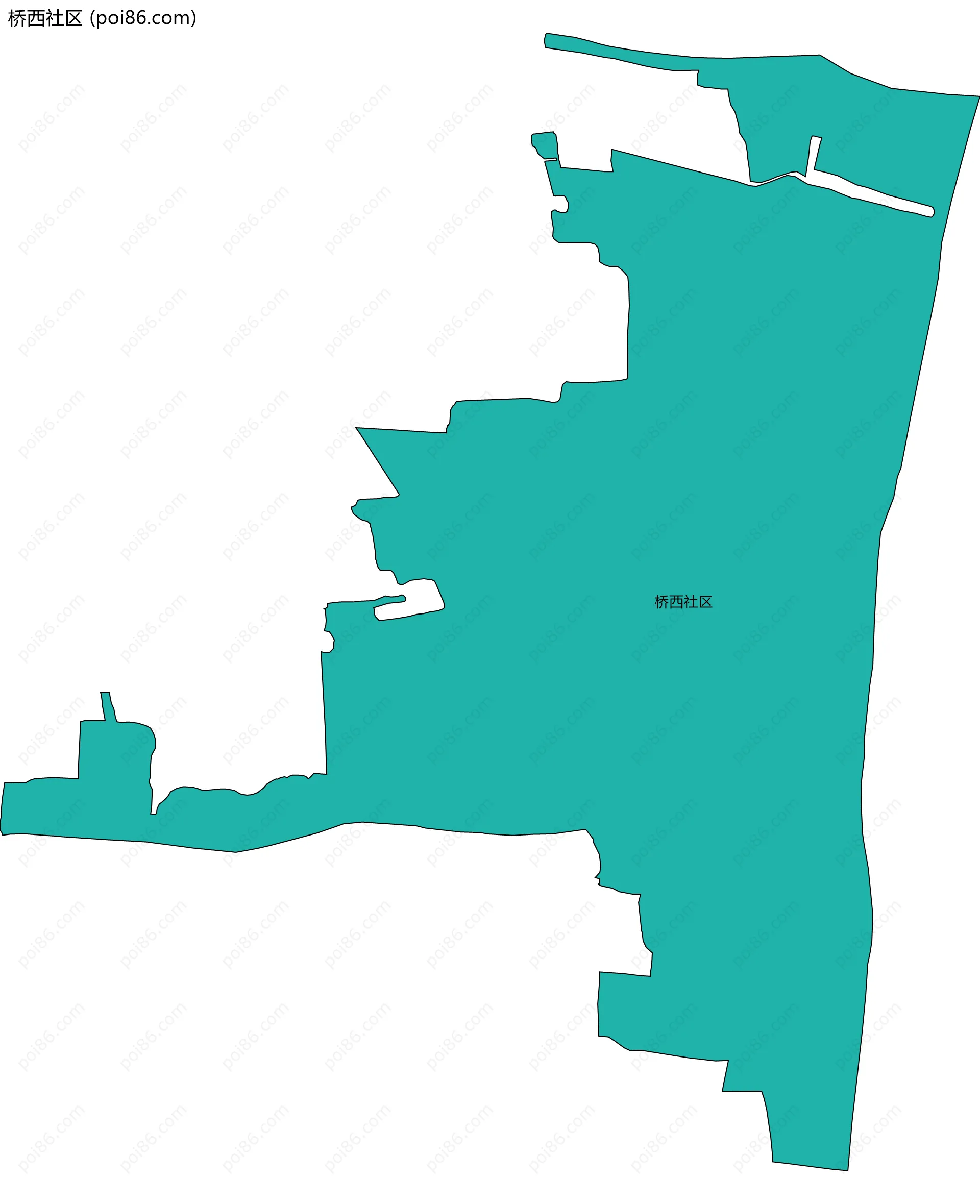 桥西社区边界地图