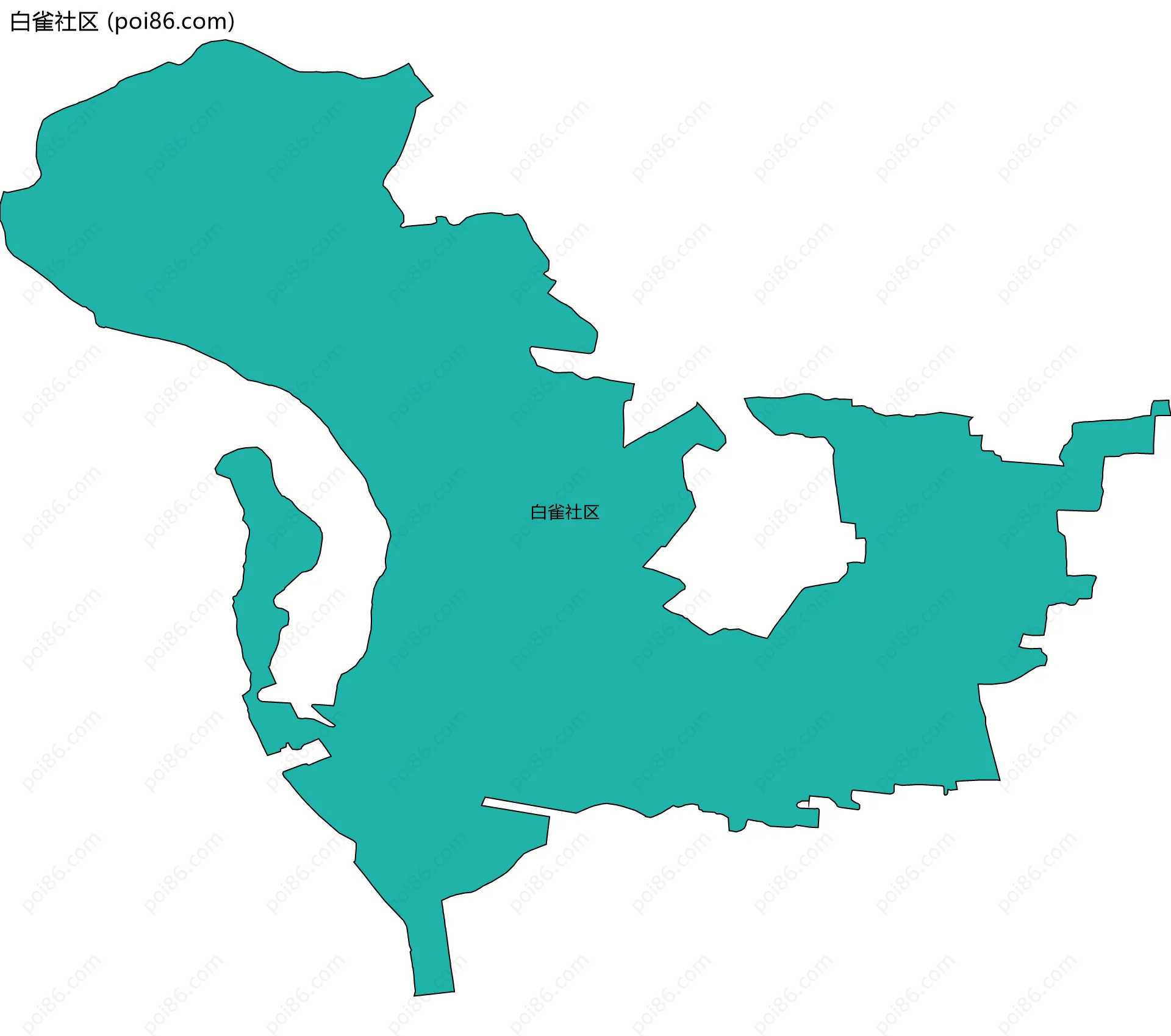 白雀社区边界地图