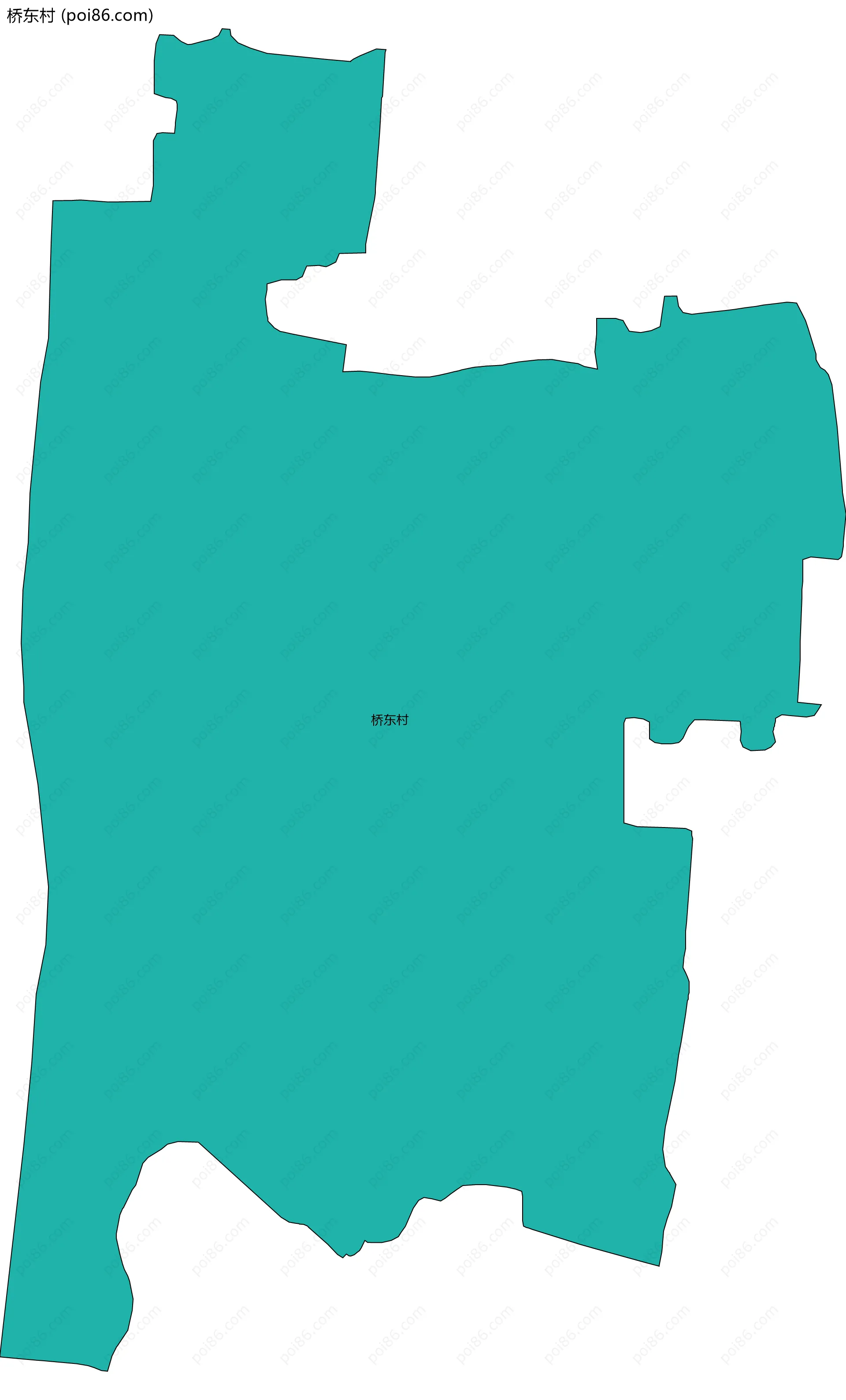 桥东村边界地图