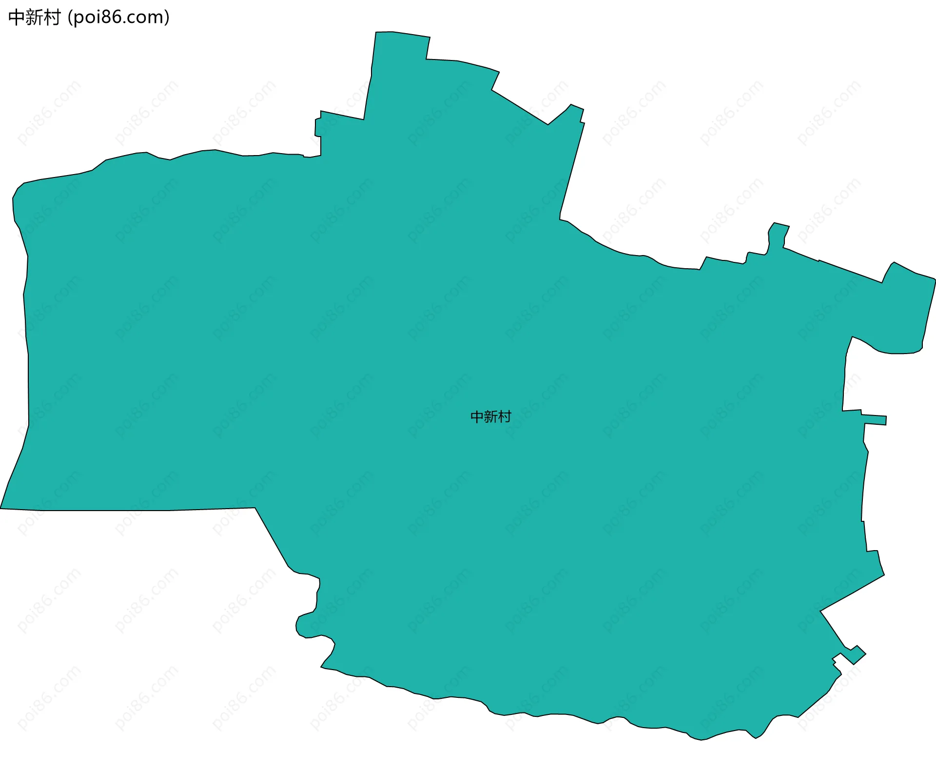 中新村边界地图