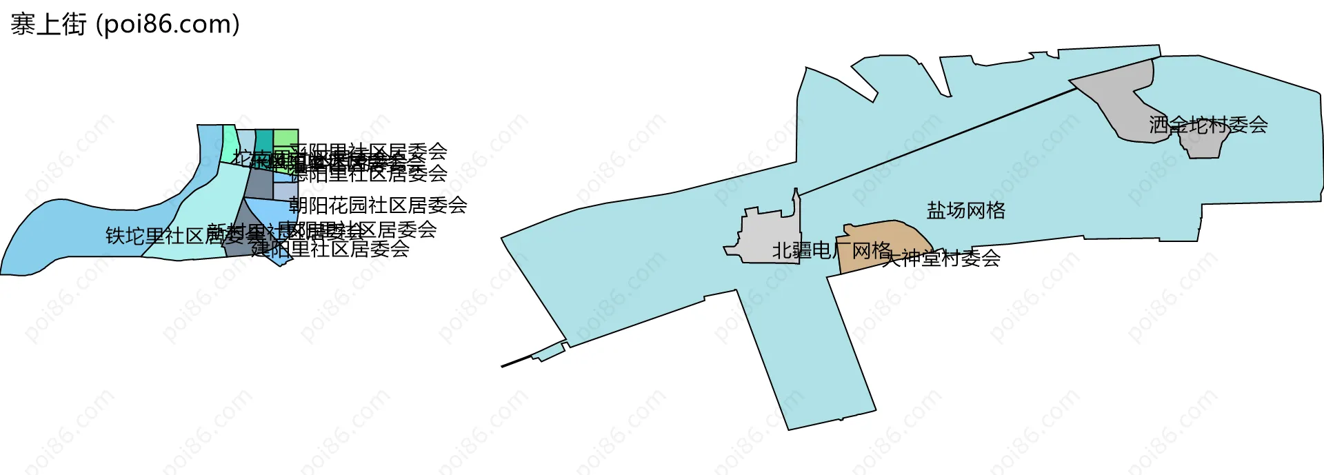 寨上街边界地图(五级行政区划)