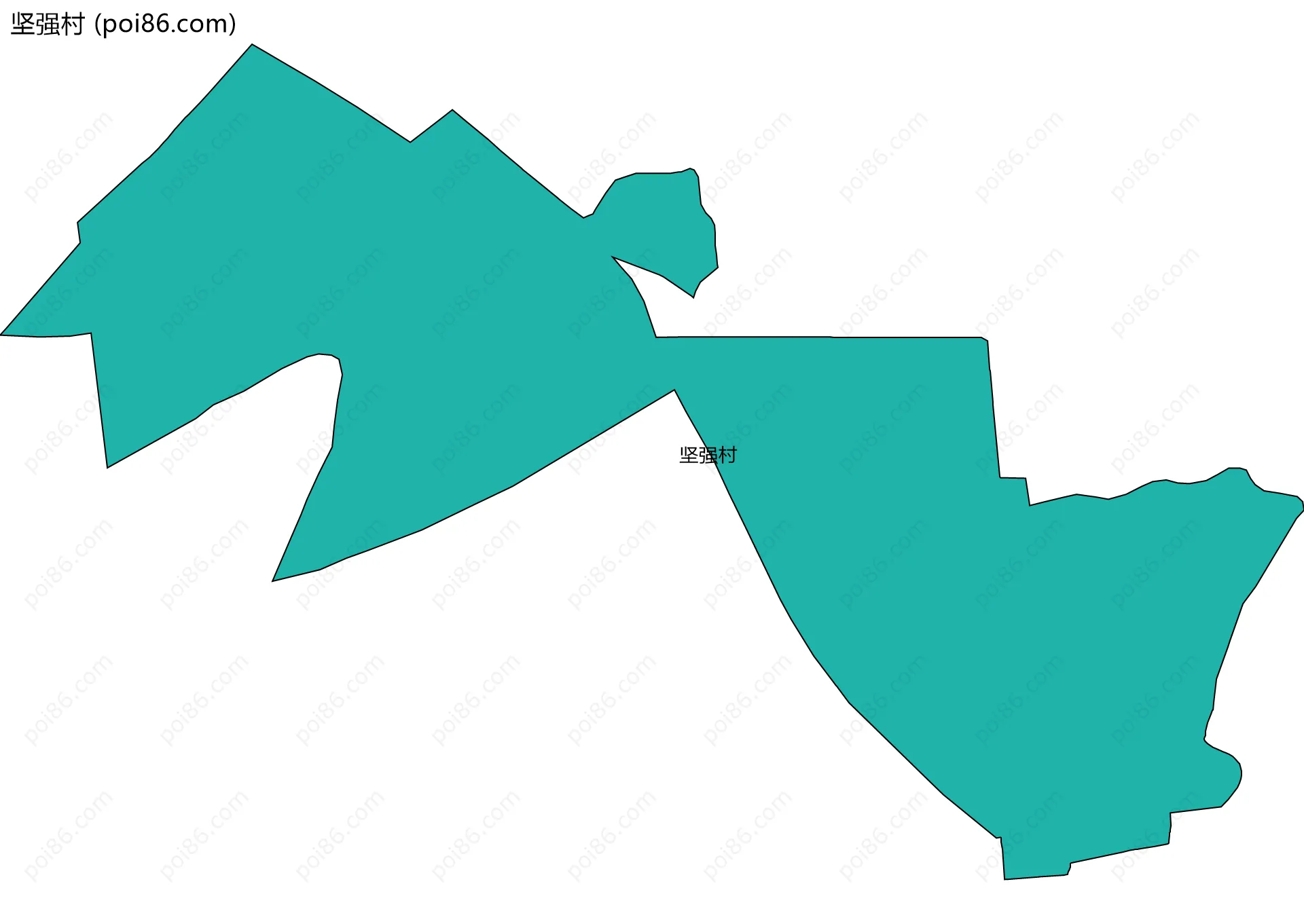 坚强村边界地图