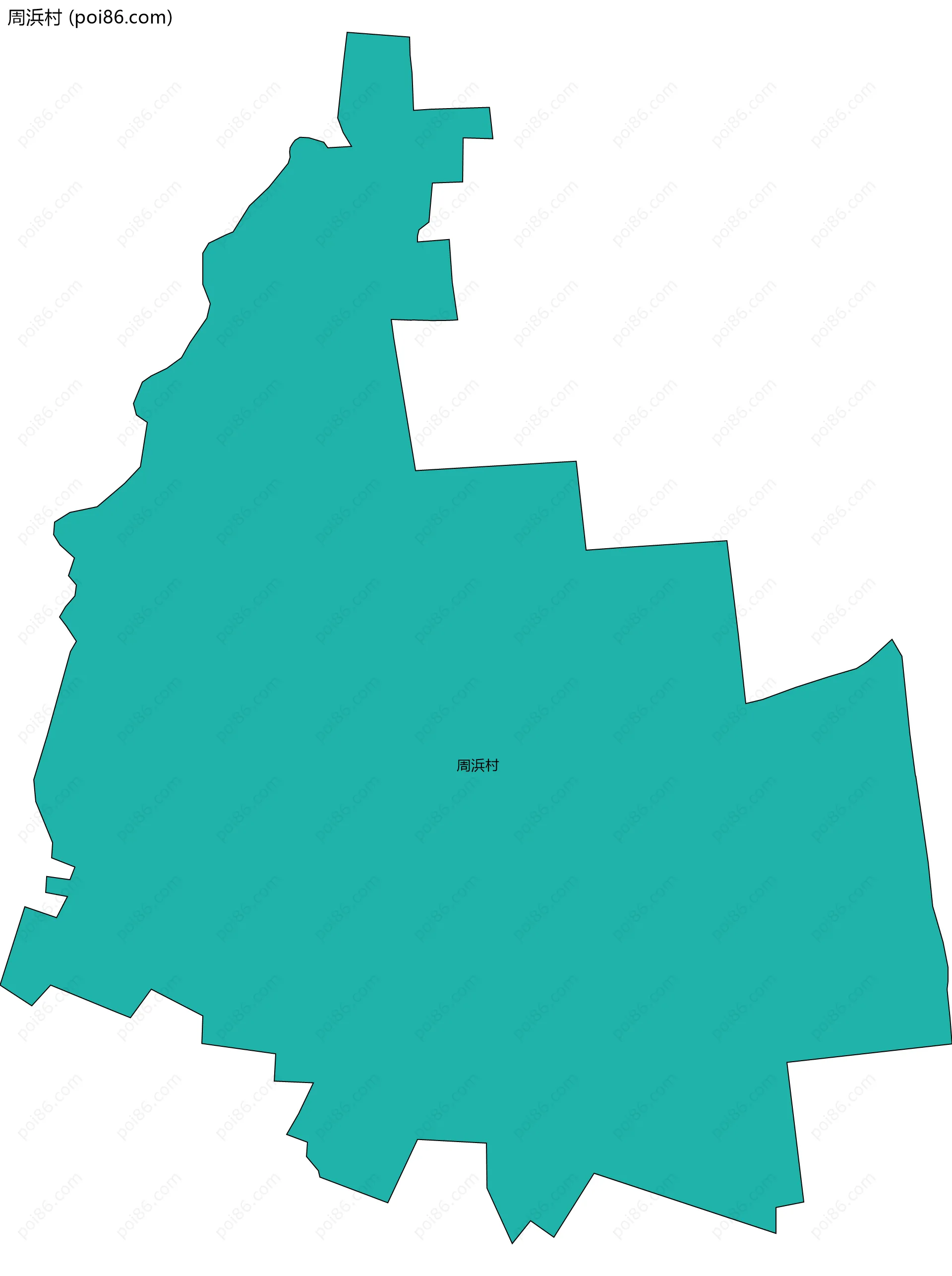 周浜村边界地图