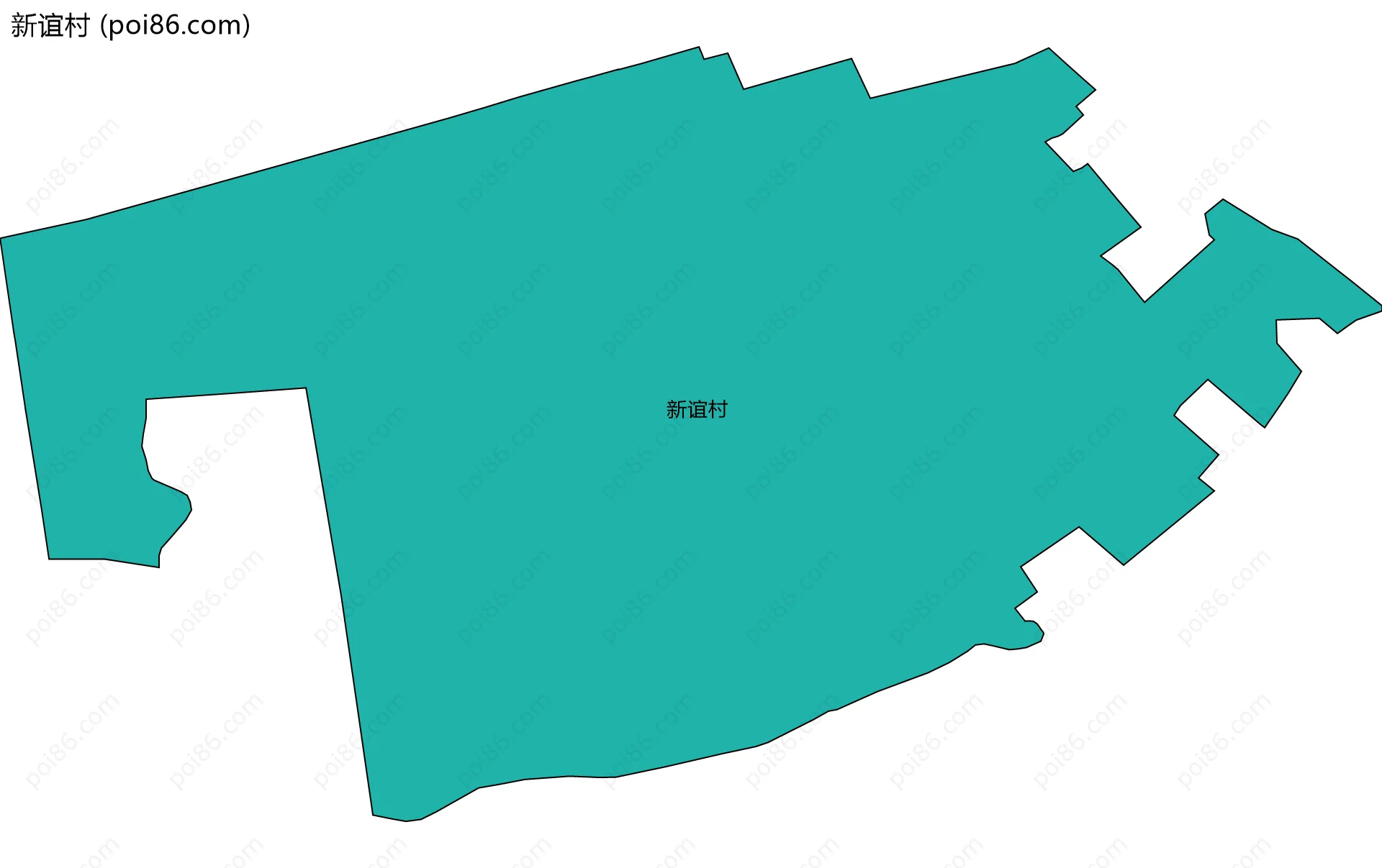 新谊村边界地图