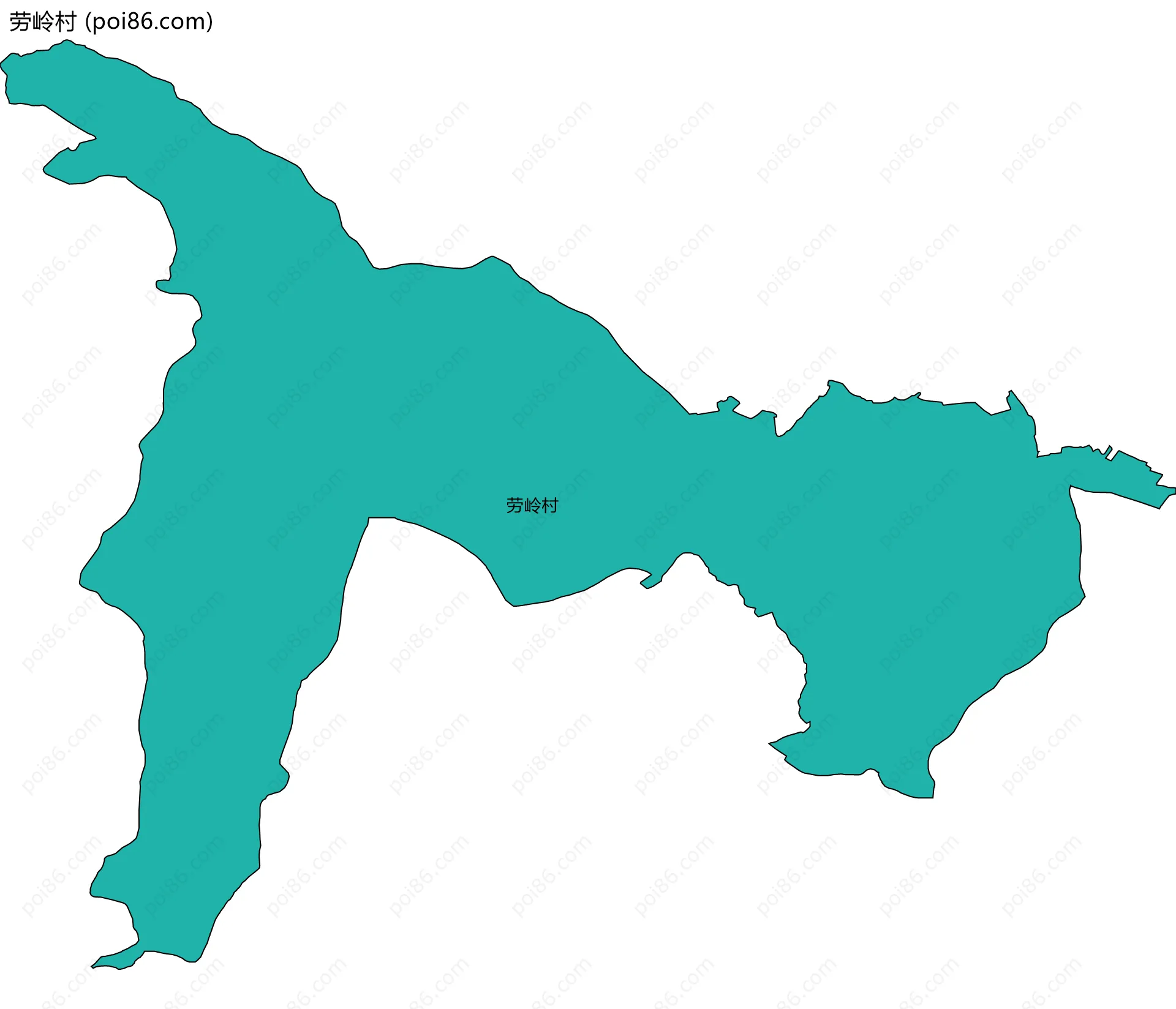 劳岭村边界地图