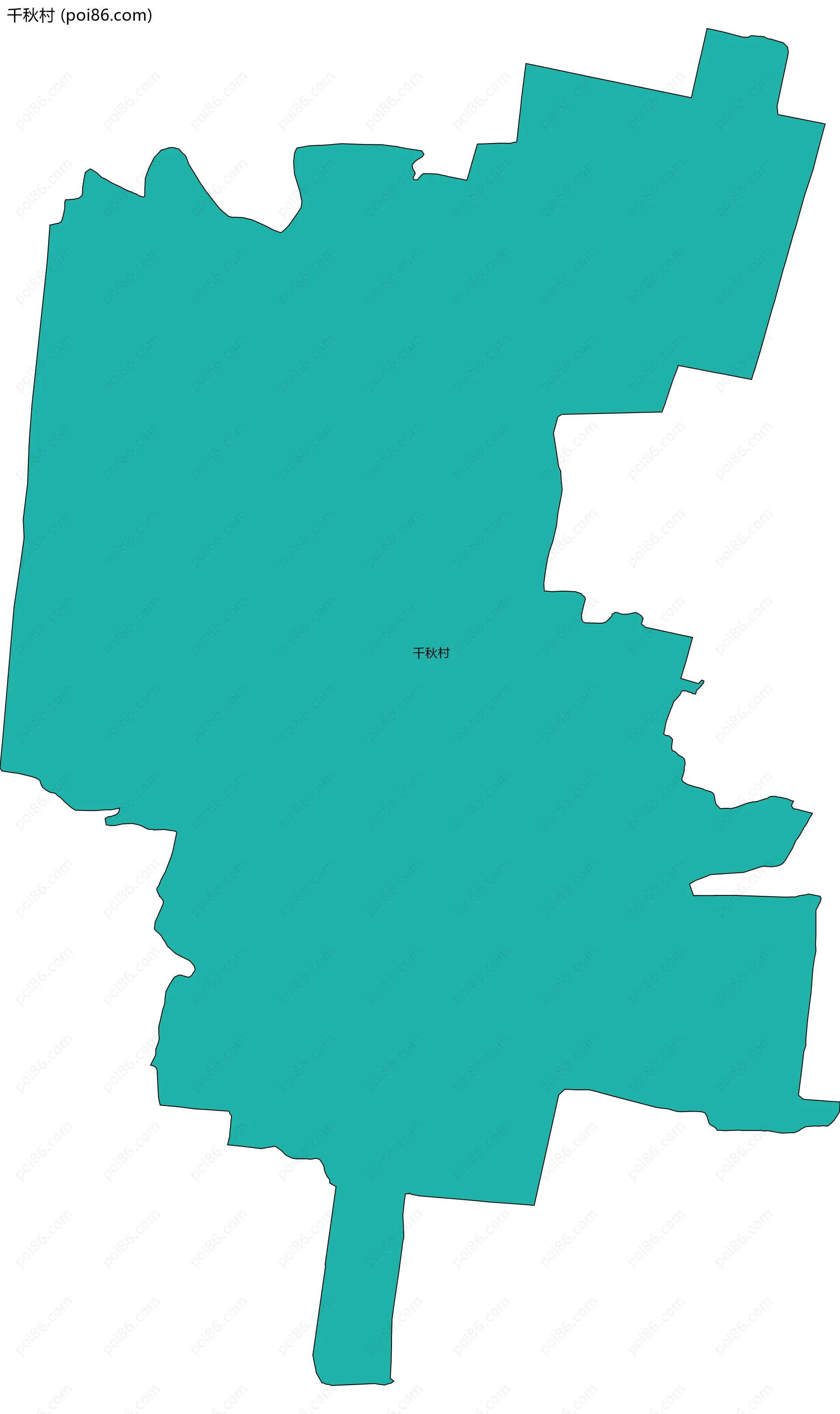 千秋村边界地图