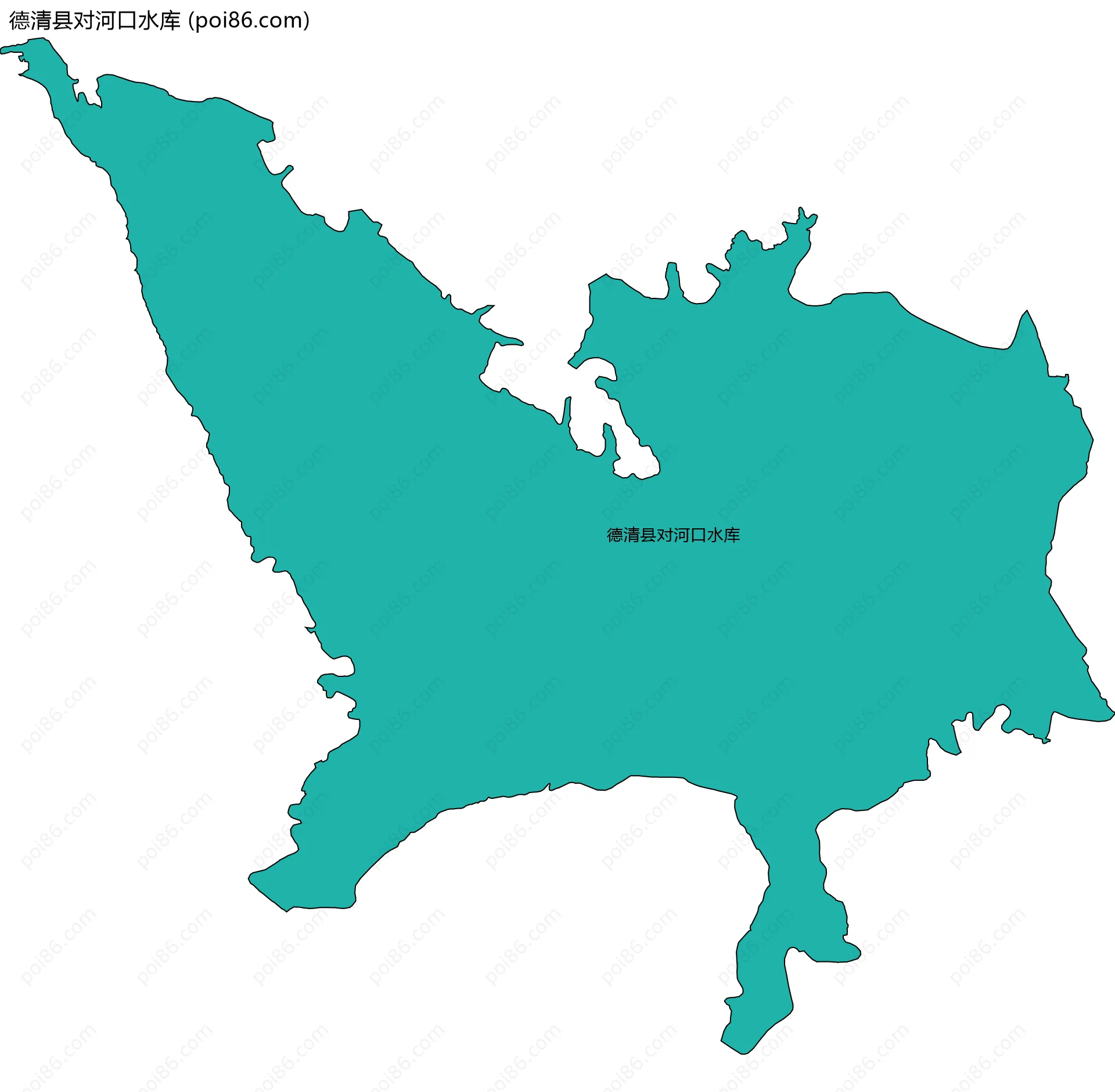 德清县对河口水库边界地图