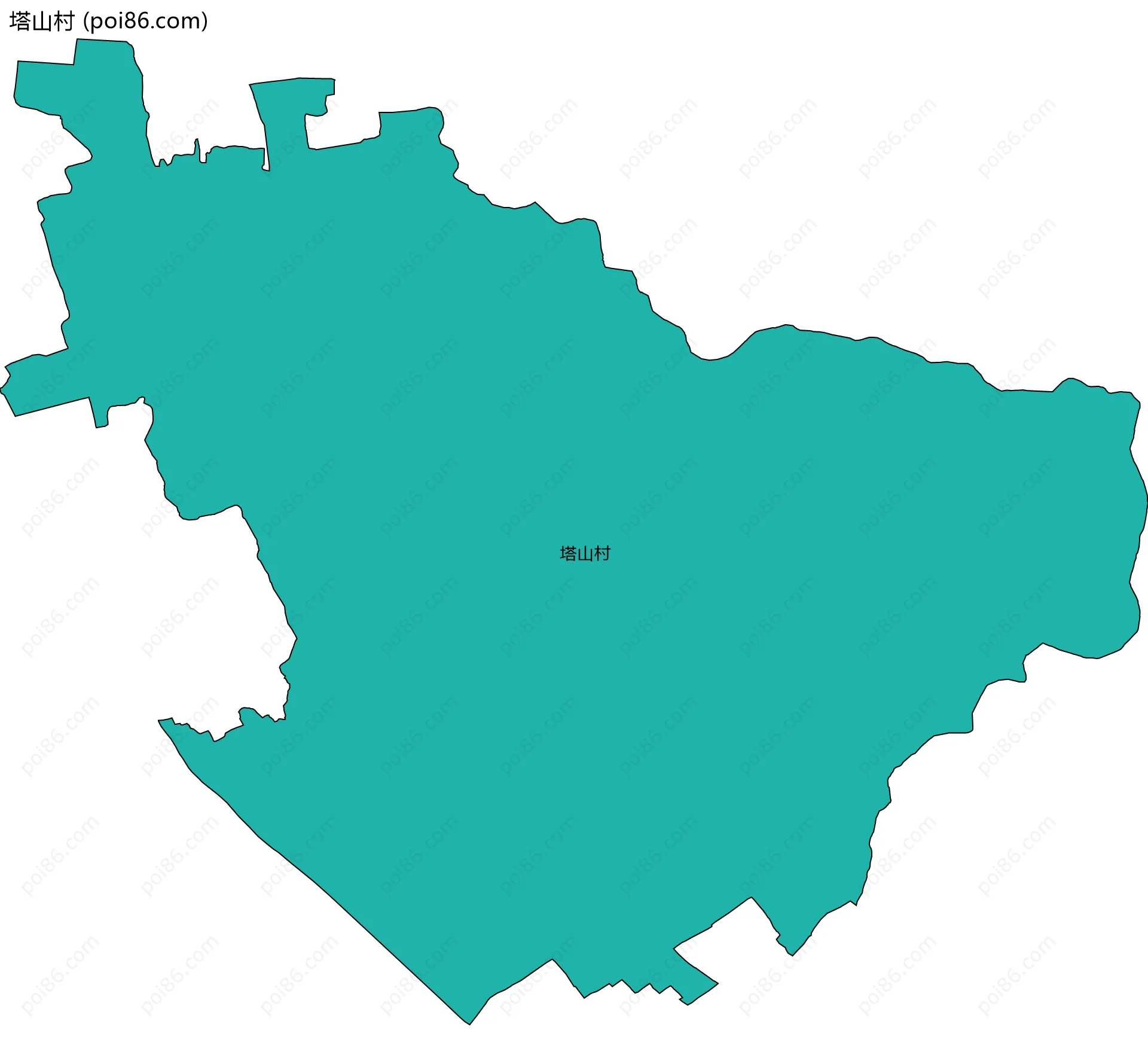 塔山村边界地图