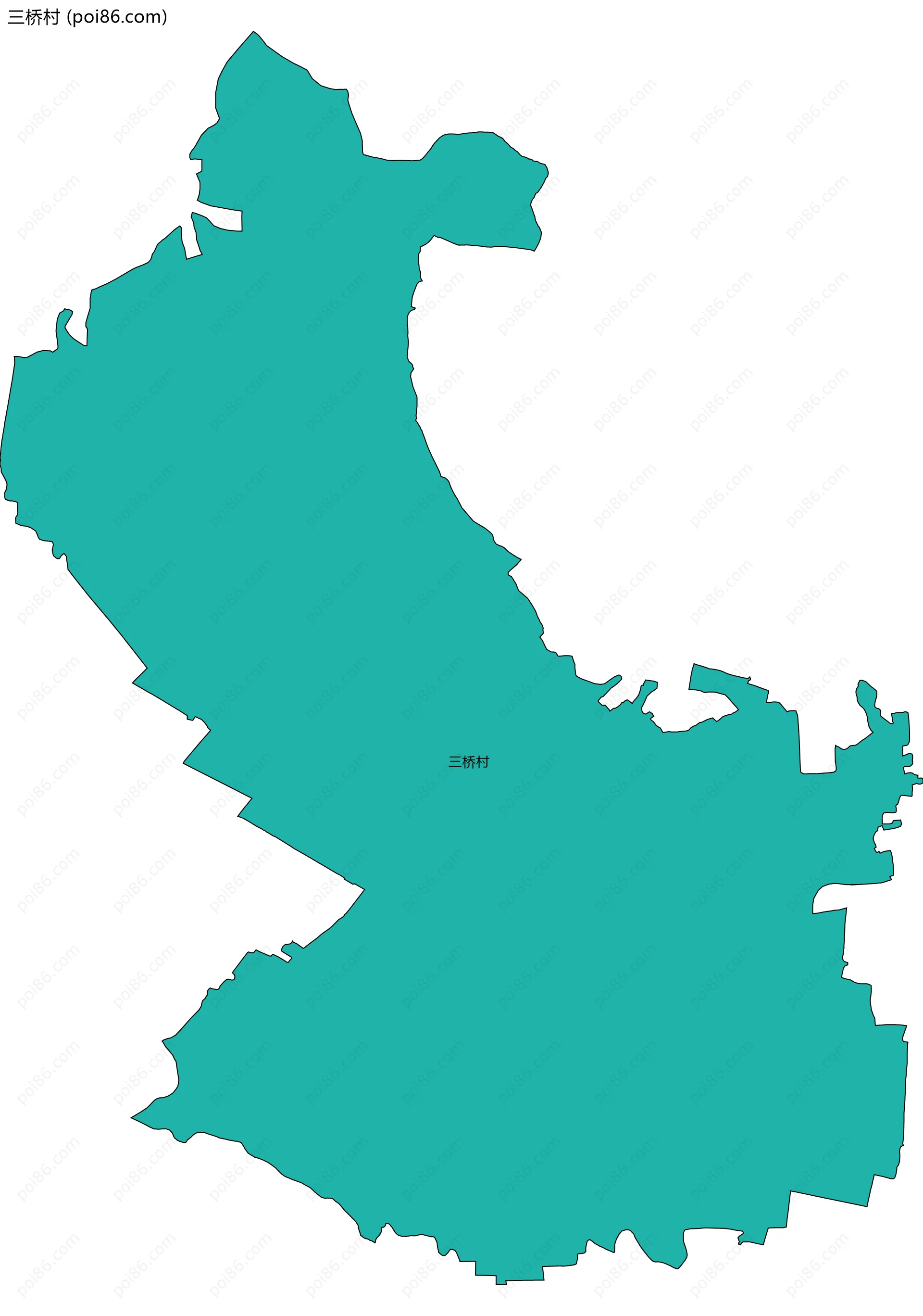 三桥村边界地图