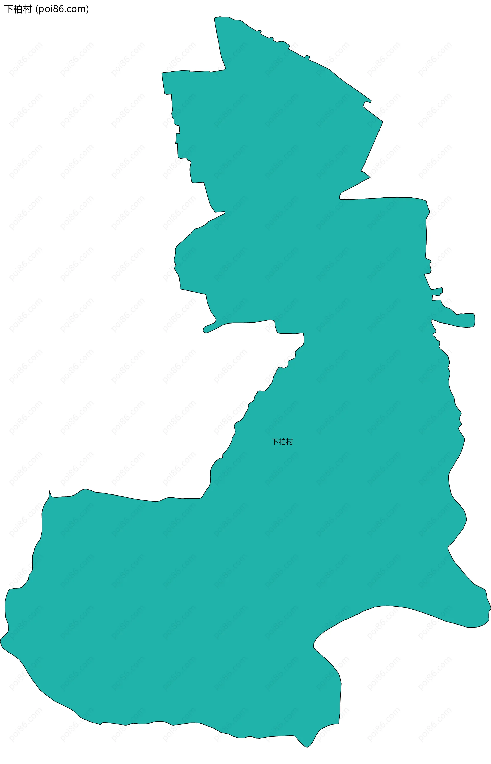 下柏村边界地图