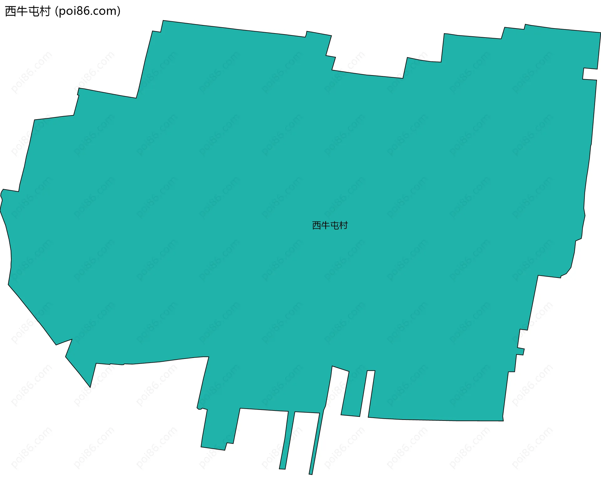 西牛屯村边界地图