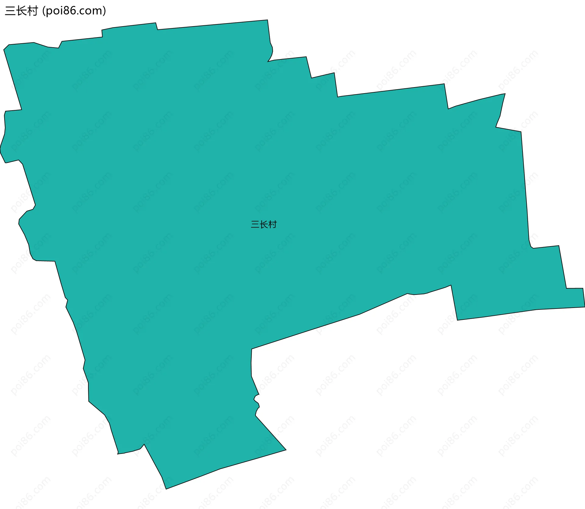 三长村边界地图