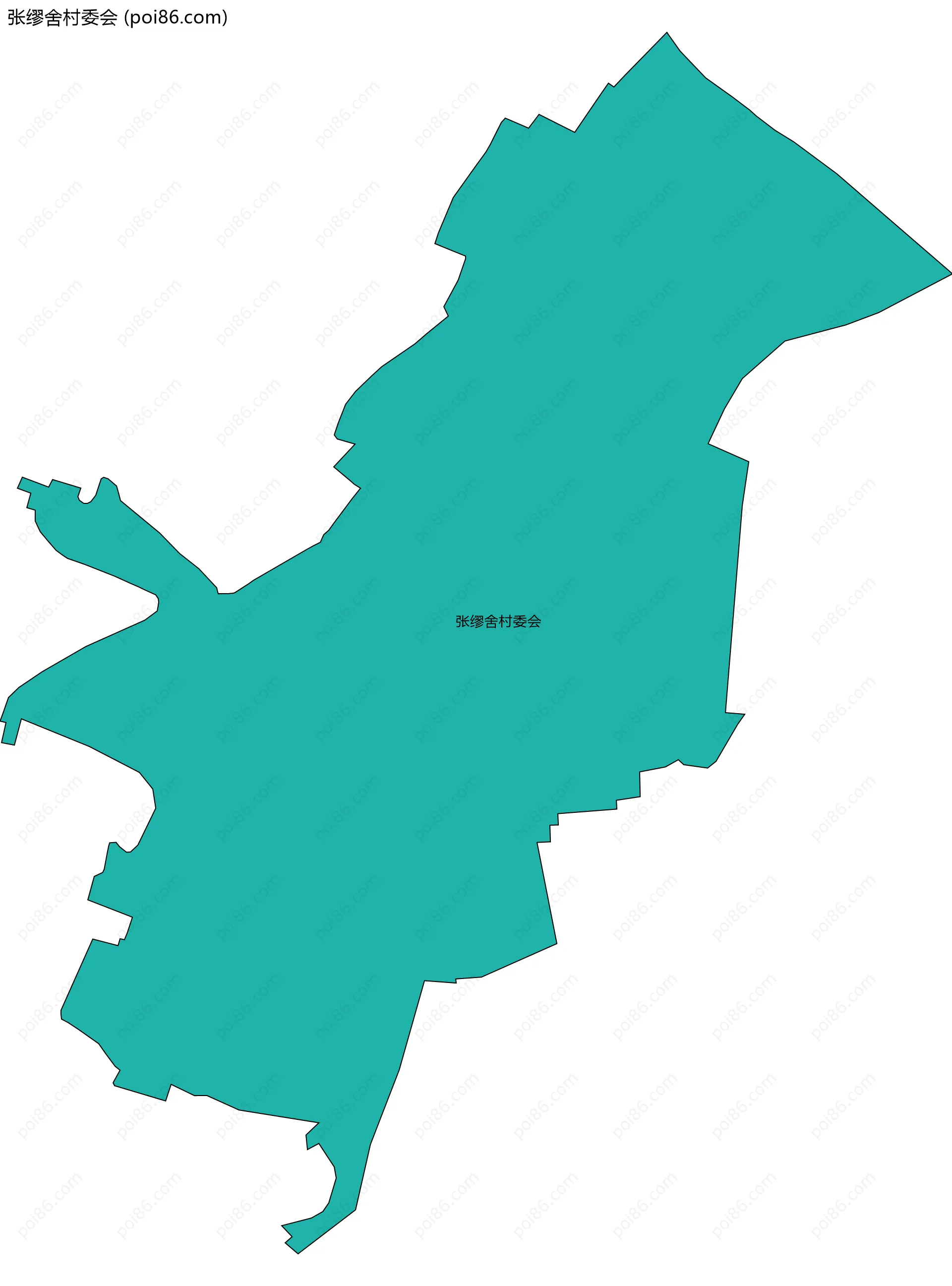 张缪舍村委会边界地图