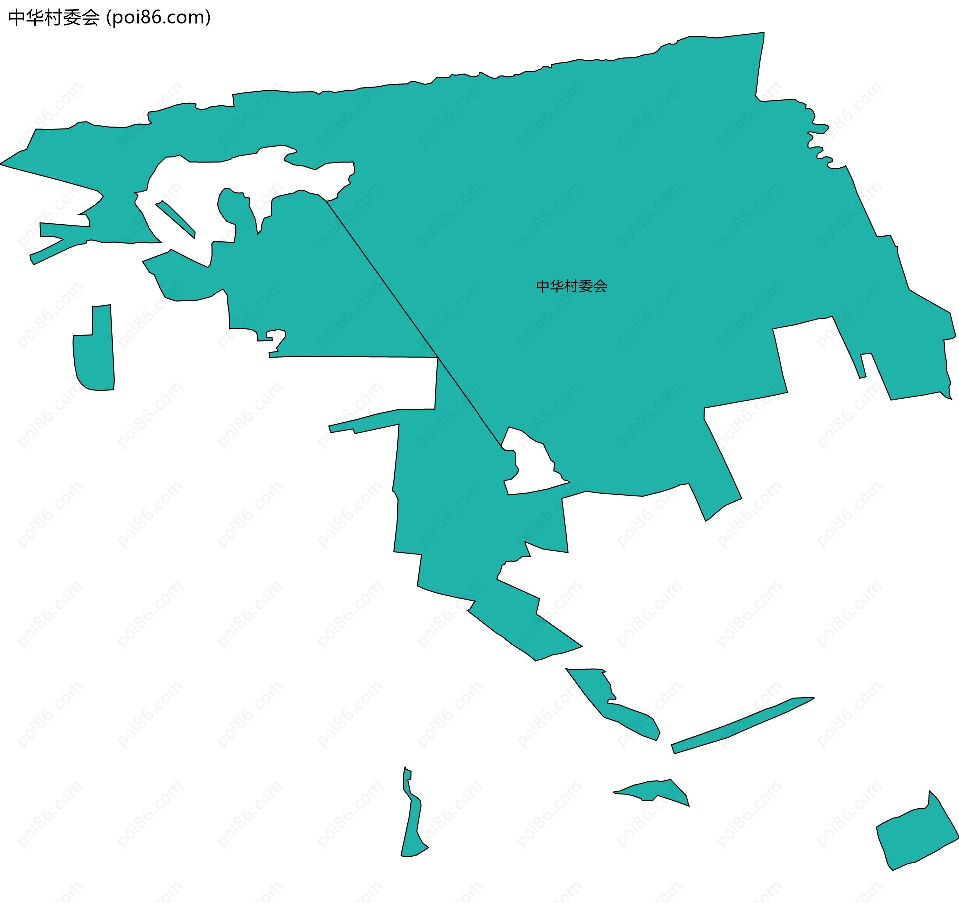 中华村委会边界地图