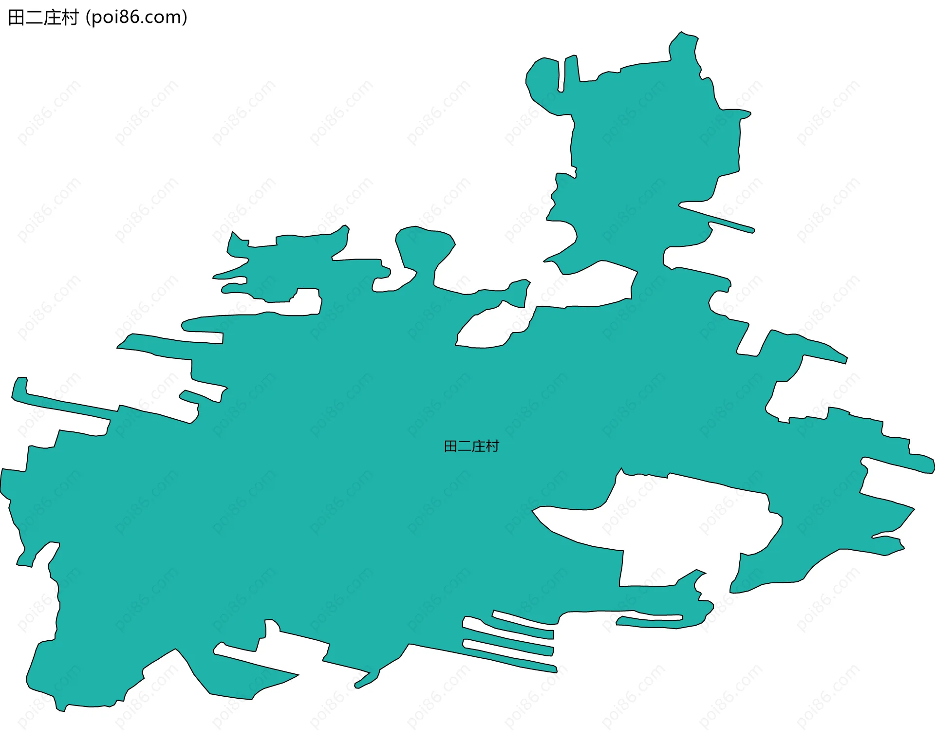田二庄村边界地图