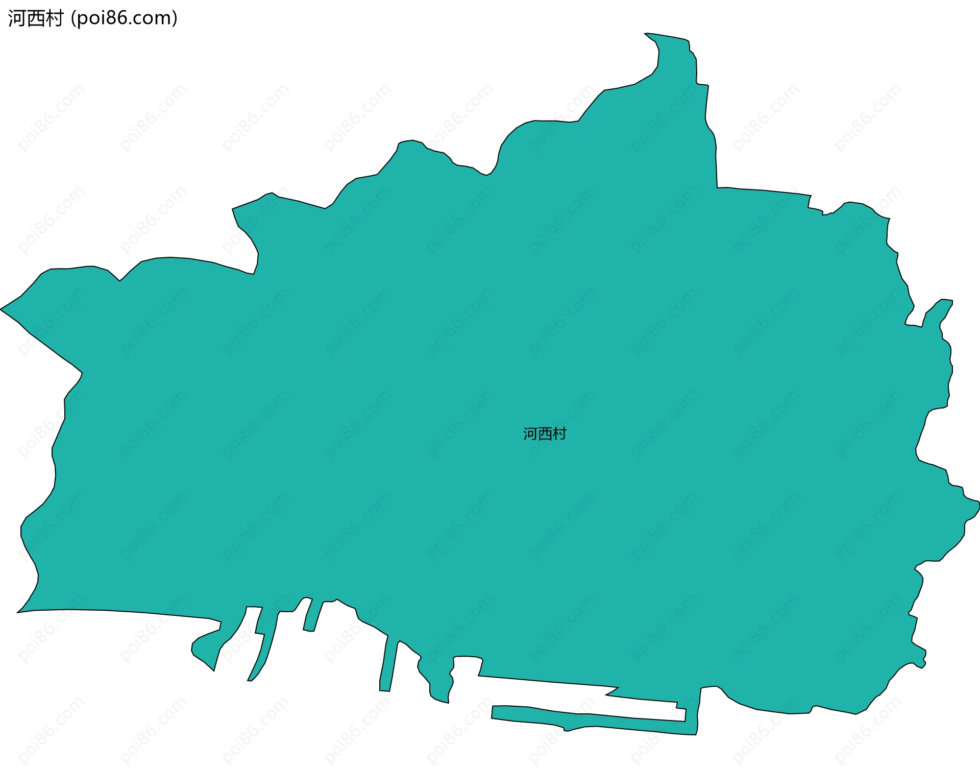 河西村边界地图